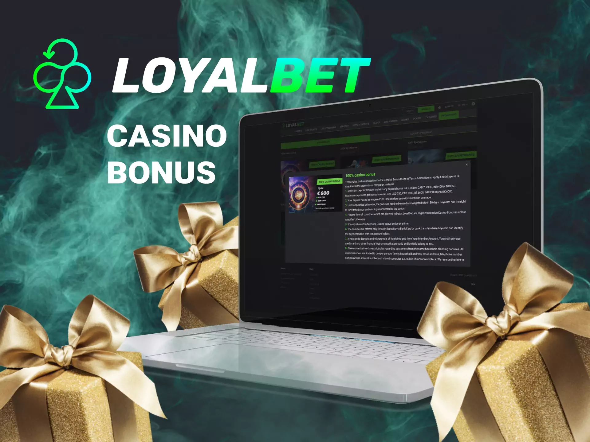 You can get a bonus on casino games on Loyalbet.