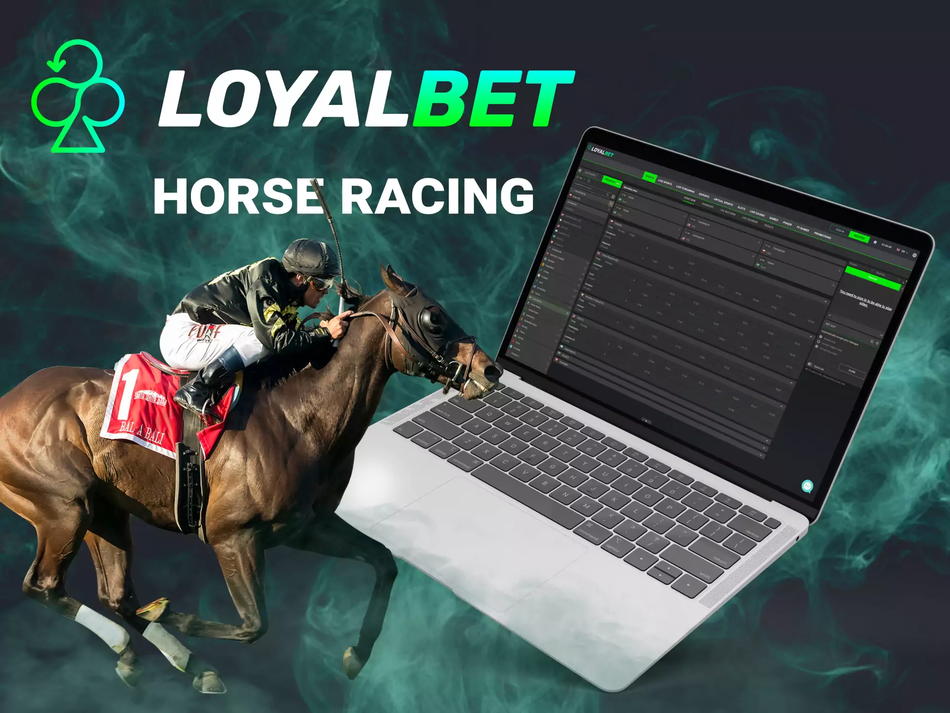 Bet online on horse racing on the Loyalbet website.