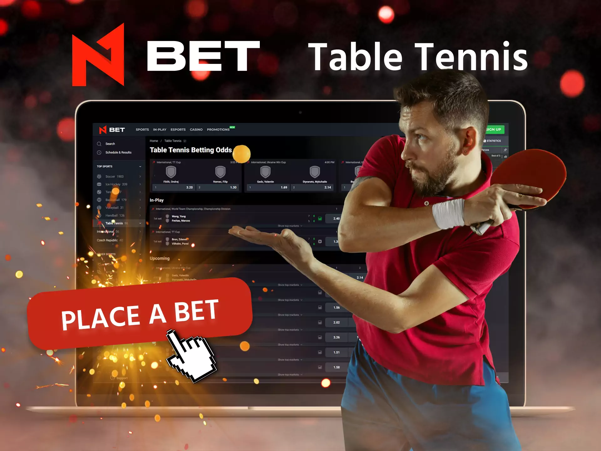 Place bets on table tennis in N1Bet.