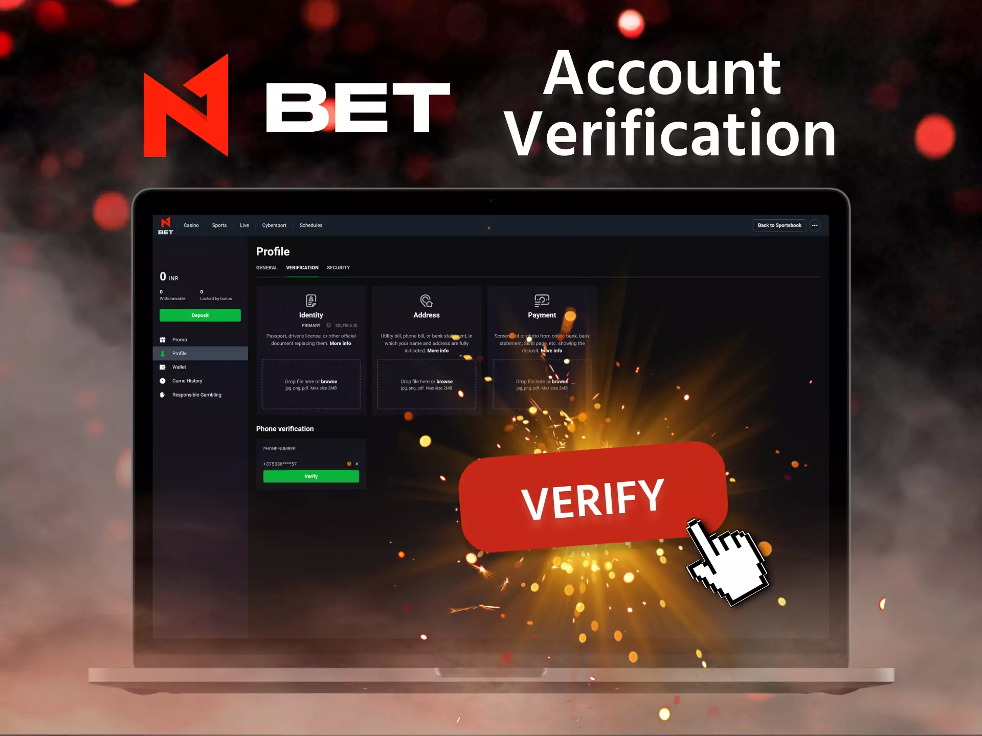 Use the instructions and verify your identity in N1Bet.