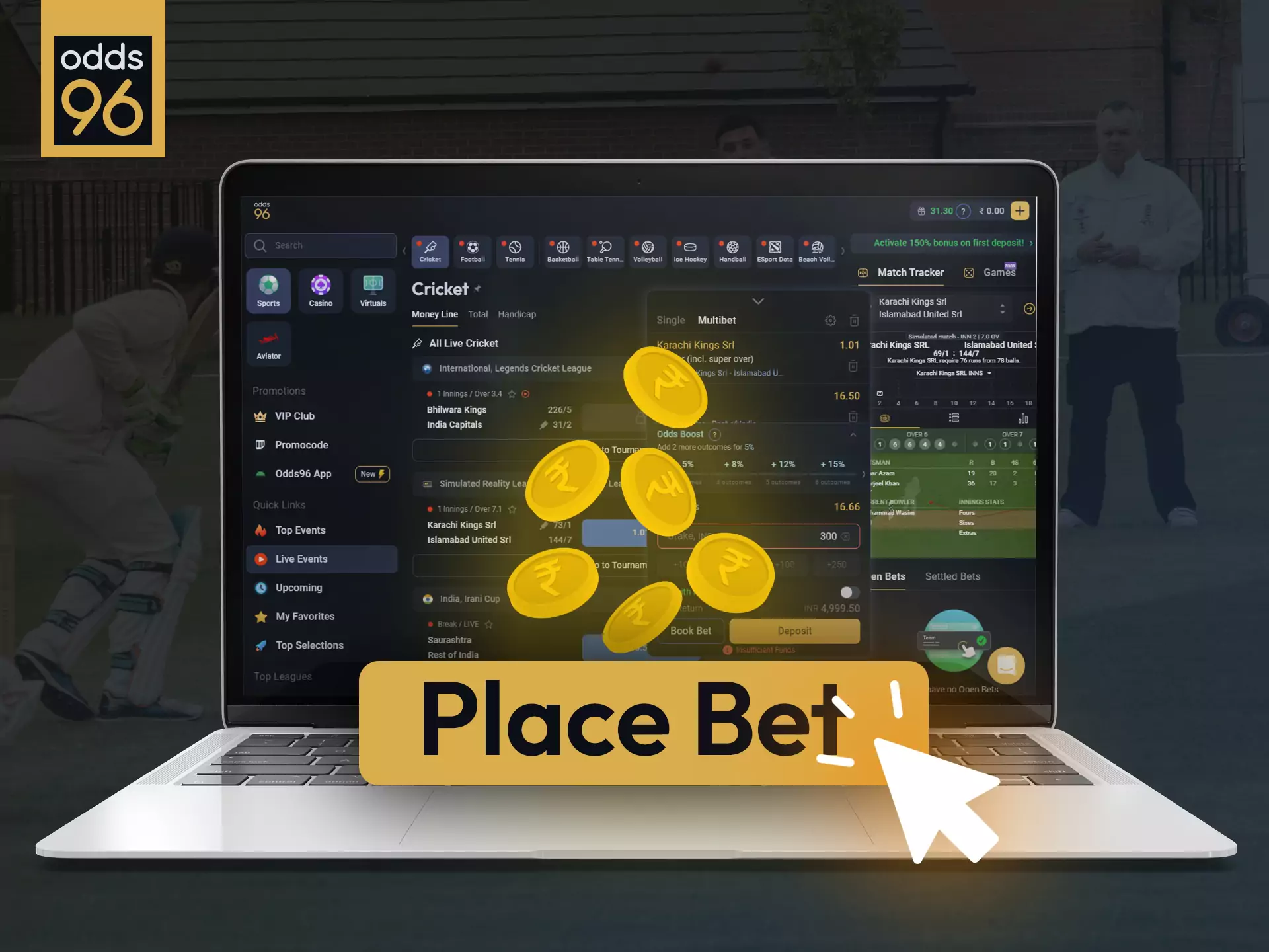 Learn how to make your first bet in Odds96 with this instruction.