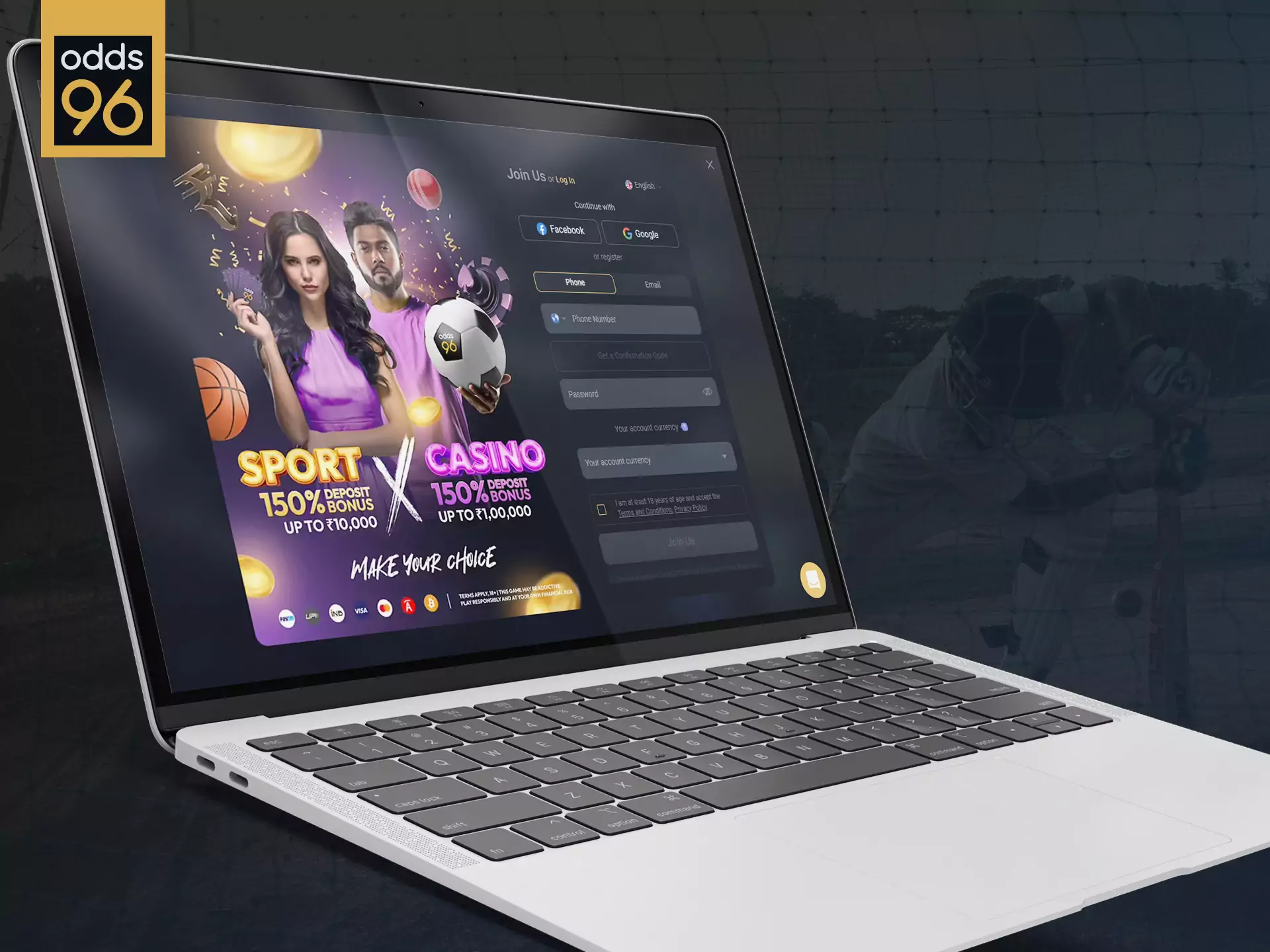 Register with Odds96 and place bets on any sports games and win at the casino.