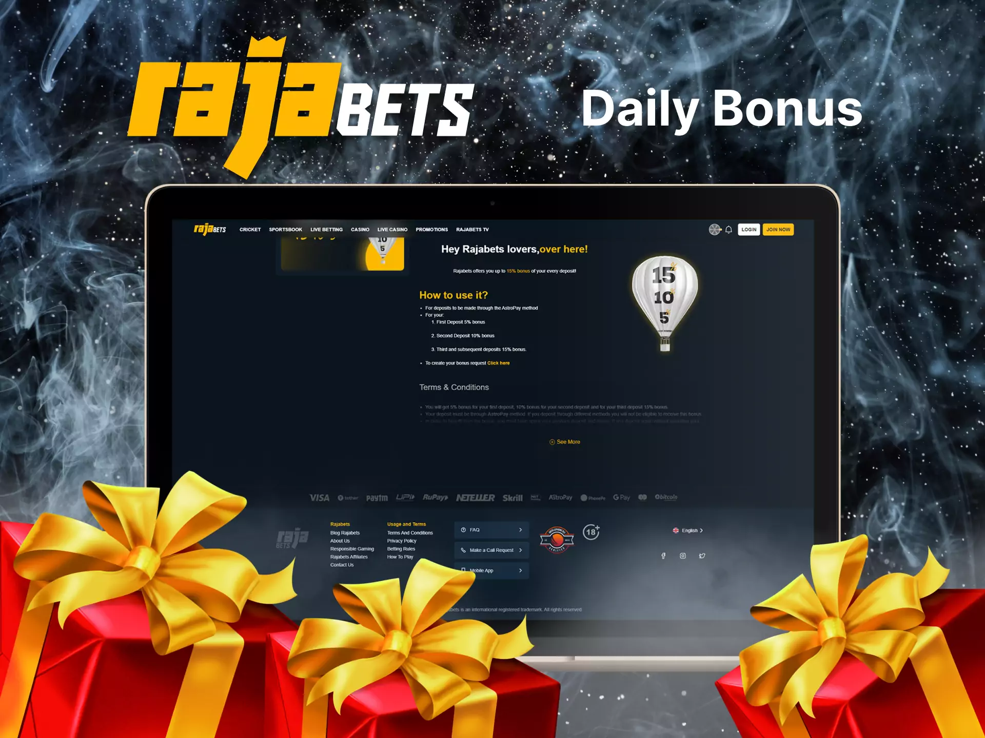 Learn how to use the special daily bonus in Rajabets.