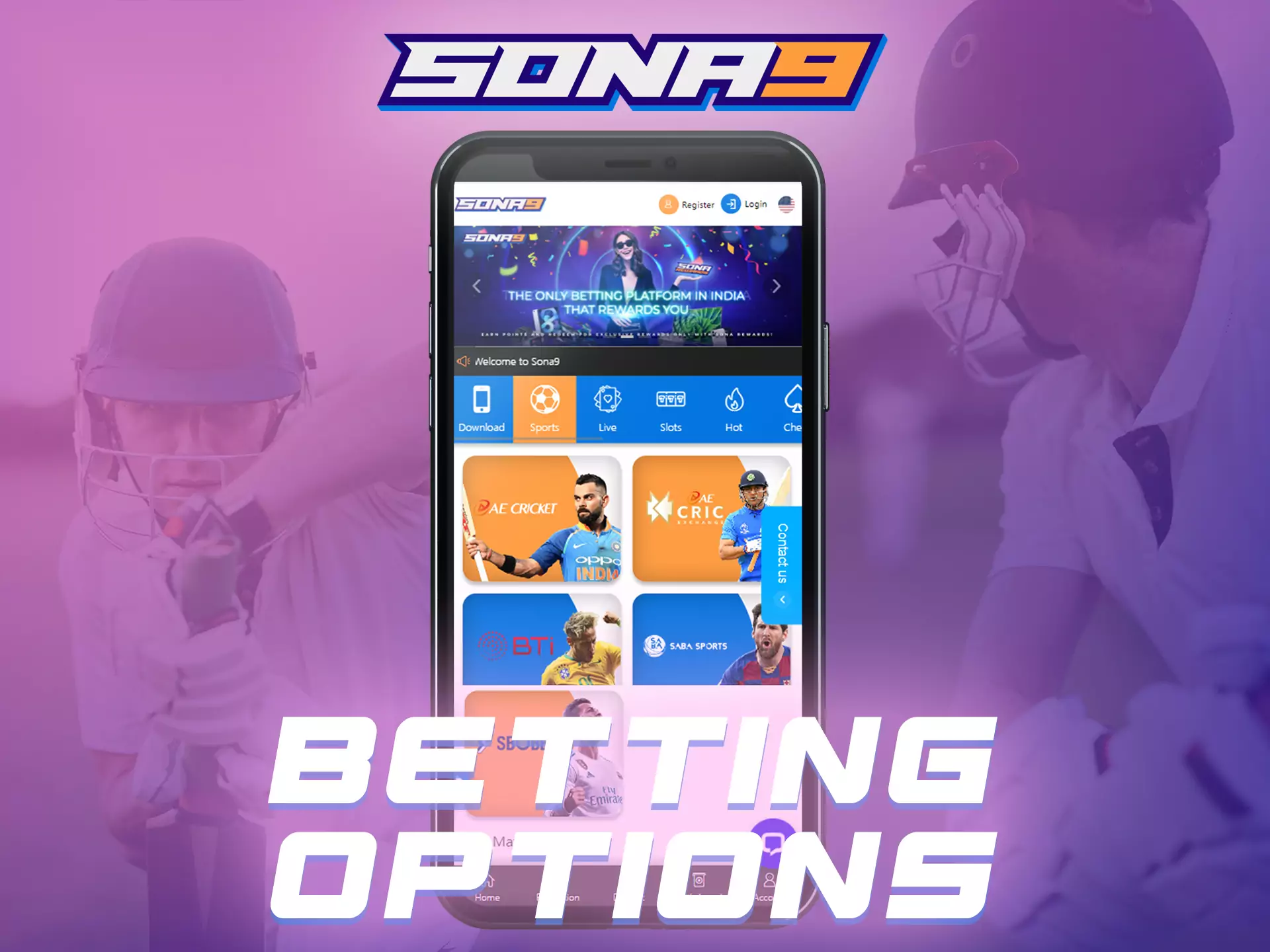 In the Sona9 app, you find many different options for placing bets.