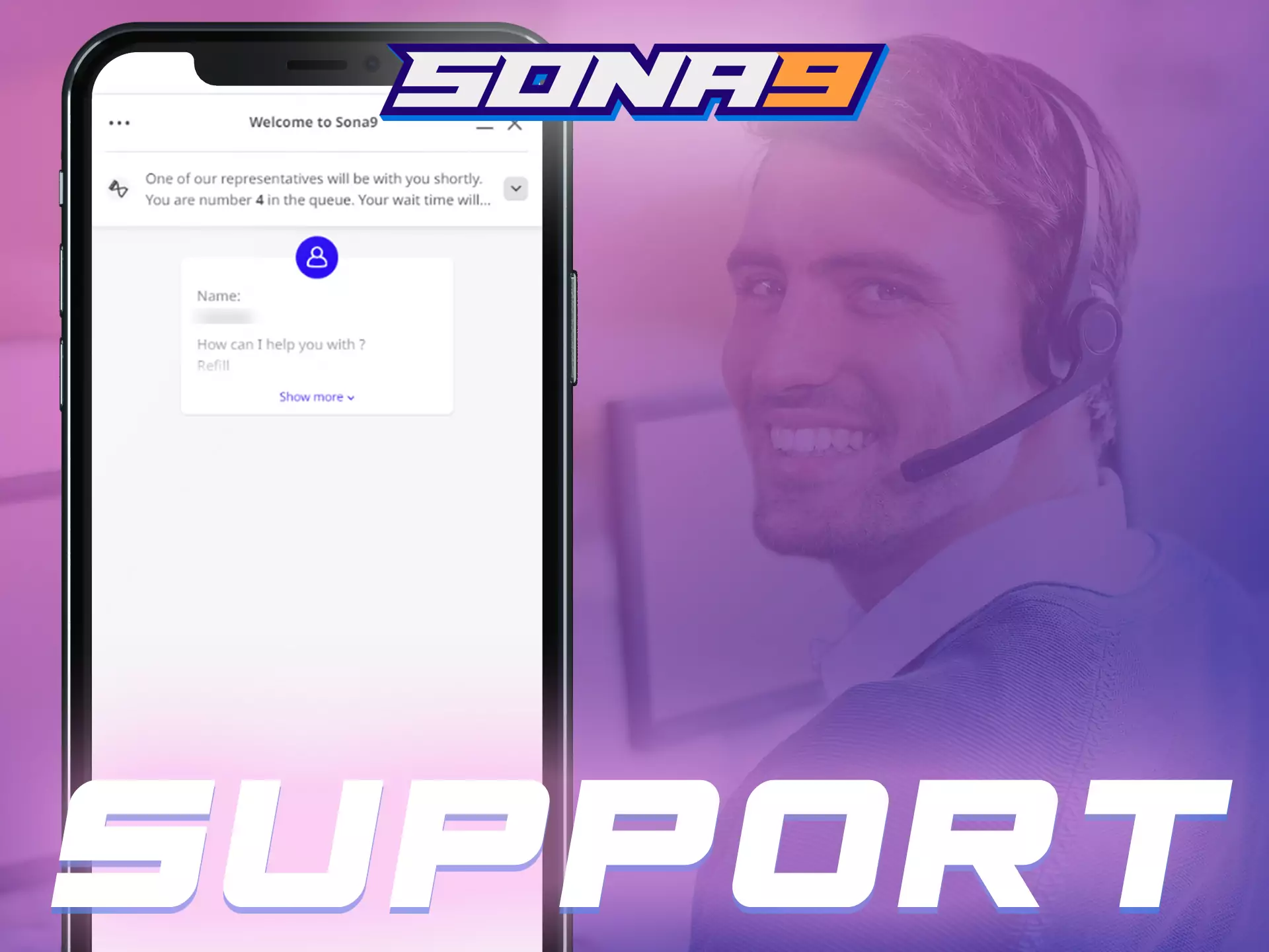 Users who have questions can contact the Sona9 team right in the app.