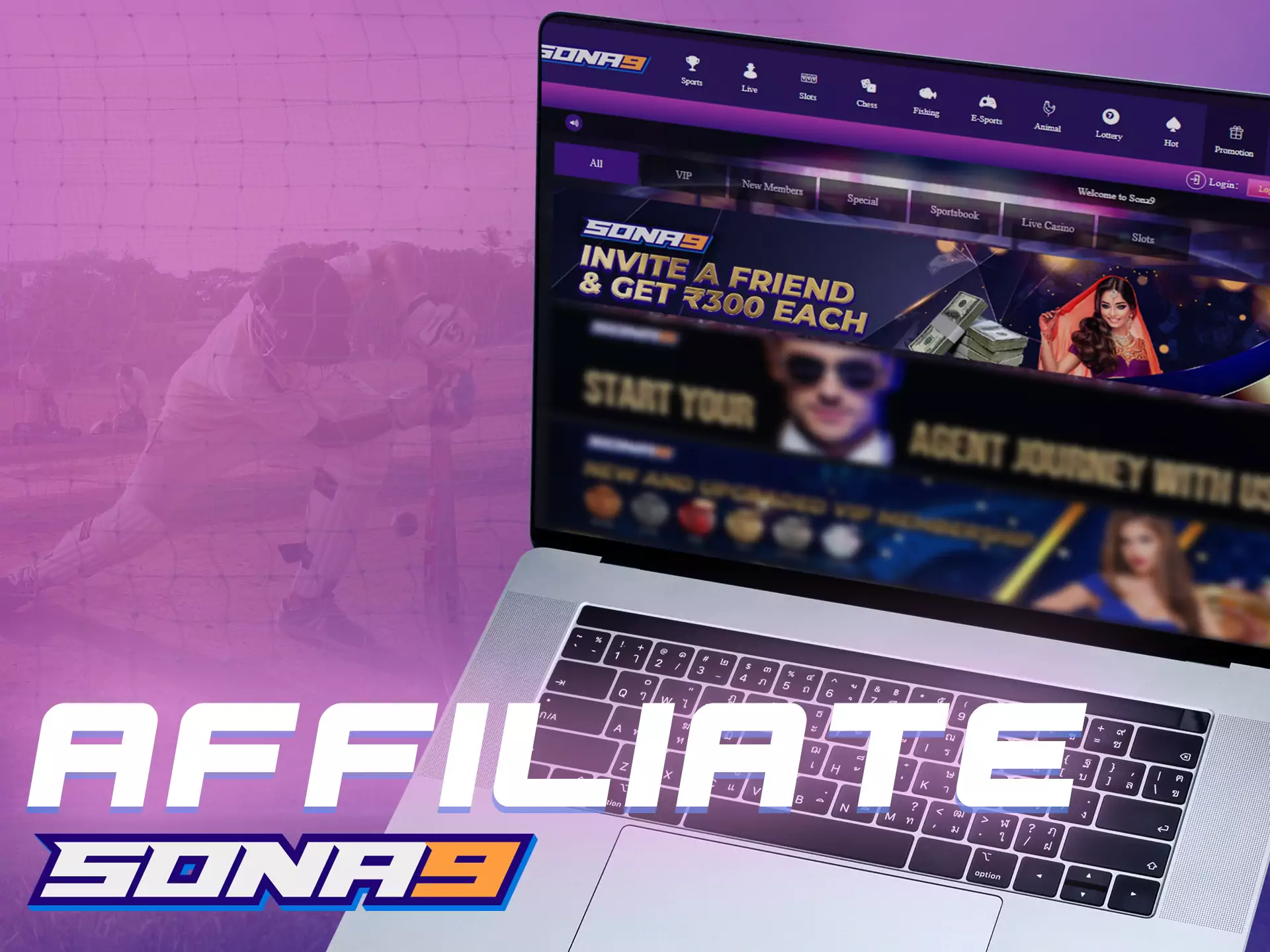 Join the Sona9 affiliate program and invite friends to the site.