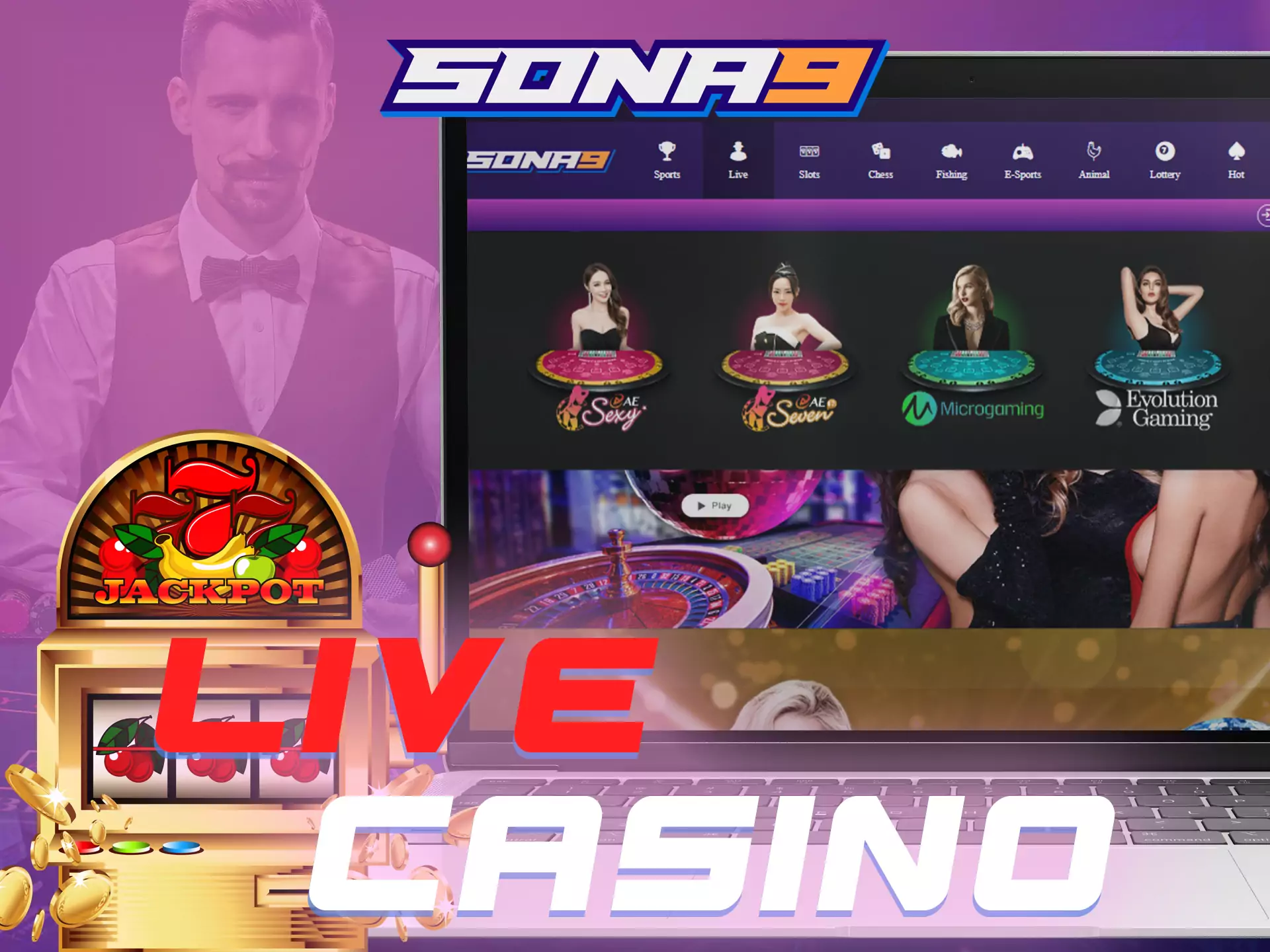 To meet real dealers, visit the Sona9 live casino.