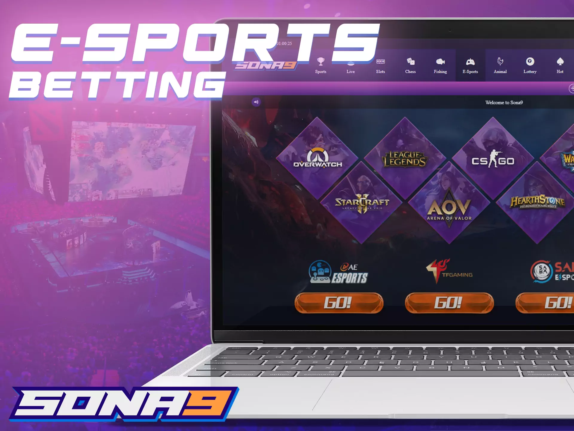Betting on esports is available in the Sona9 sportsbook as well.