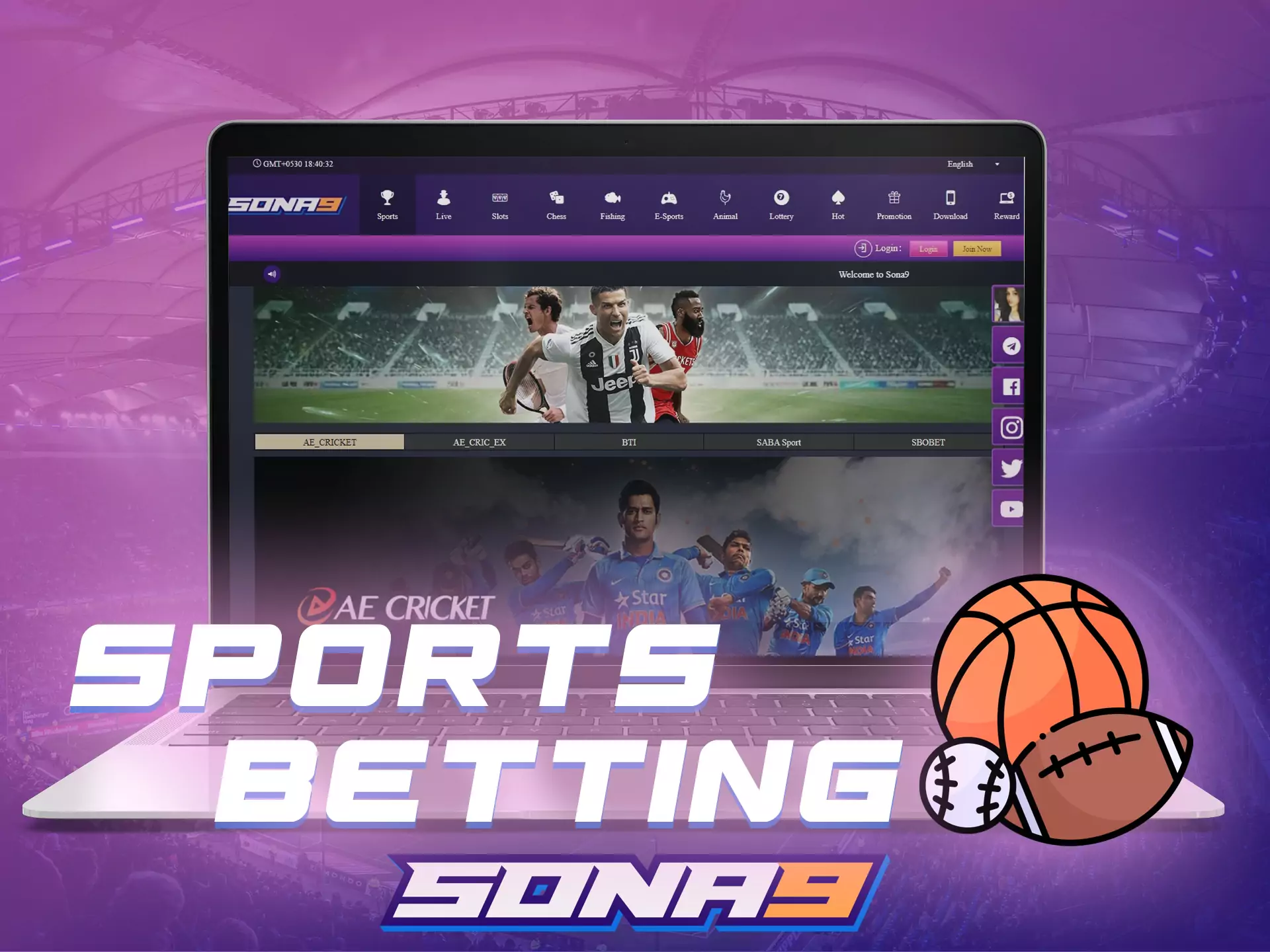 Betting on sports is the most popular activity for the users of Sona9.