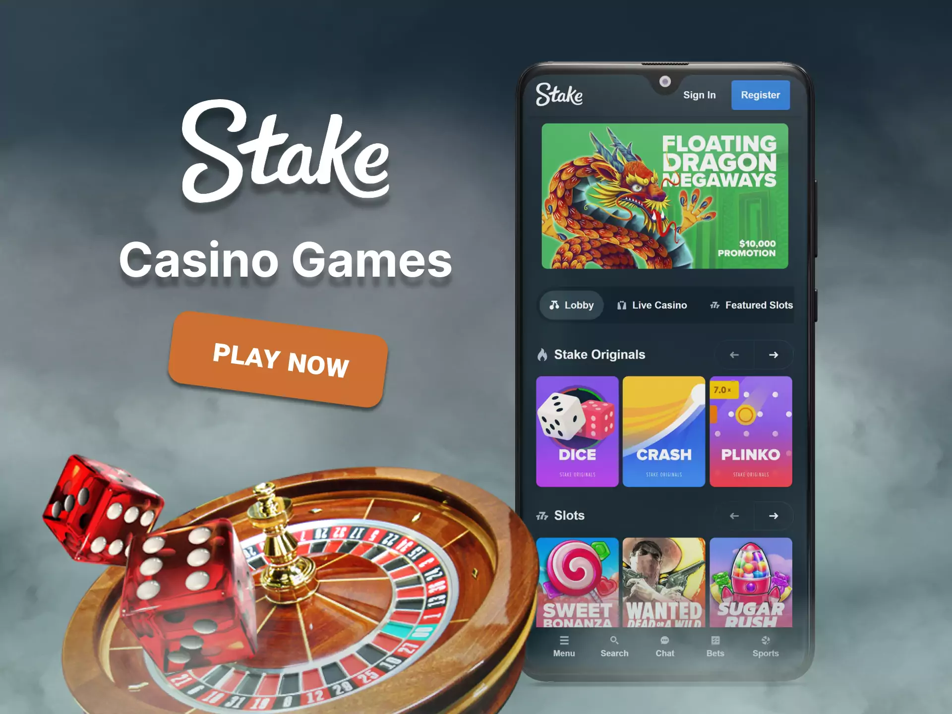 At the casino Stake.com there are lots of different games.