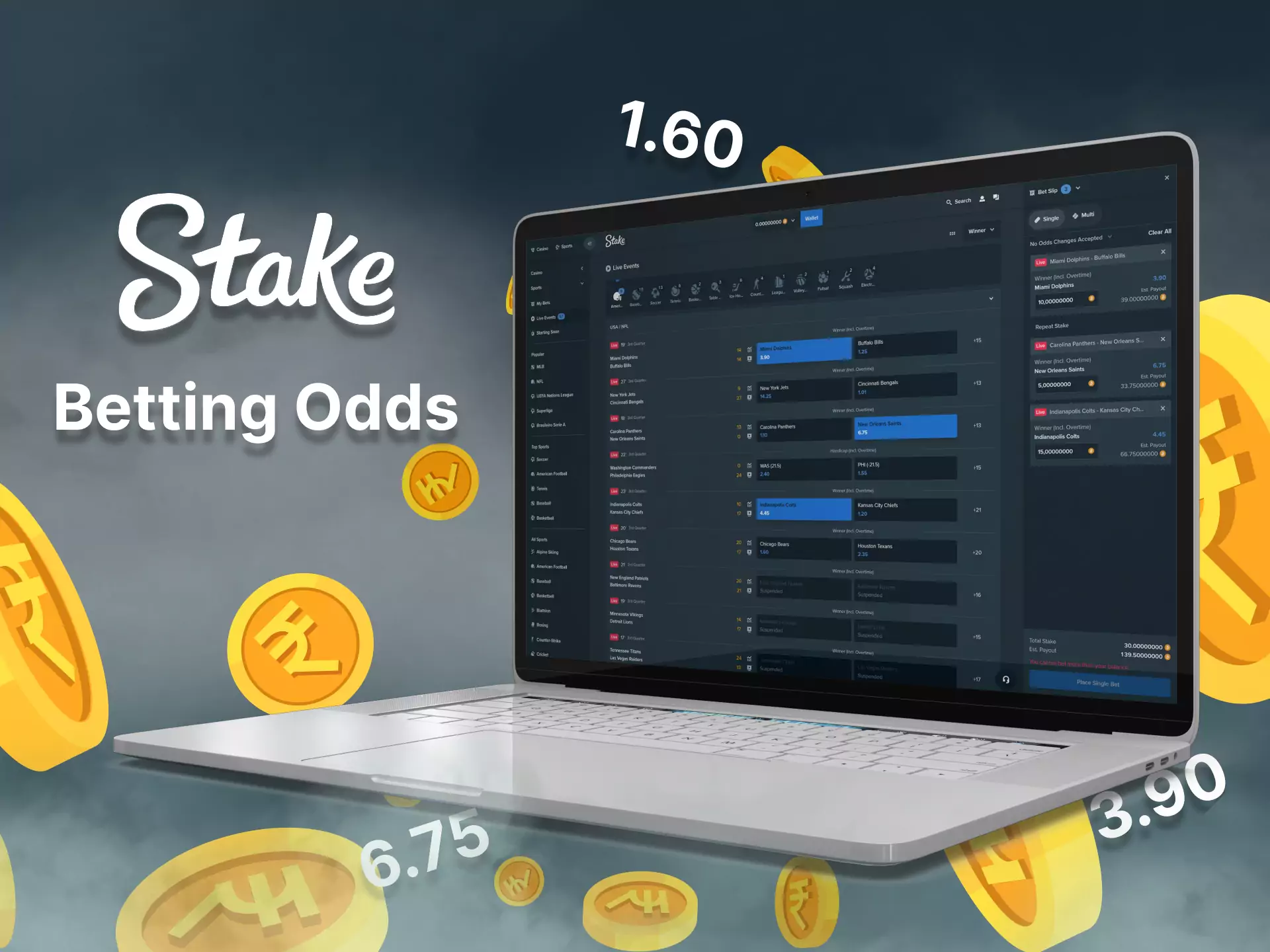 On the Stake website, you can bet with profitable odds on cricket and other sports matches.
