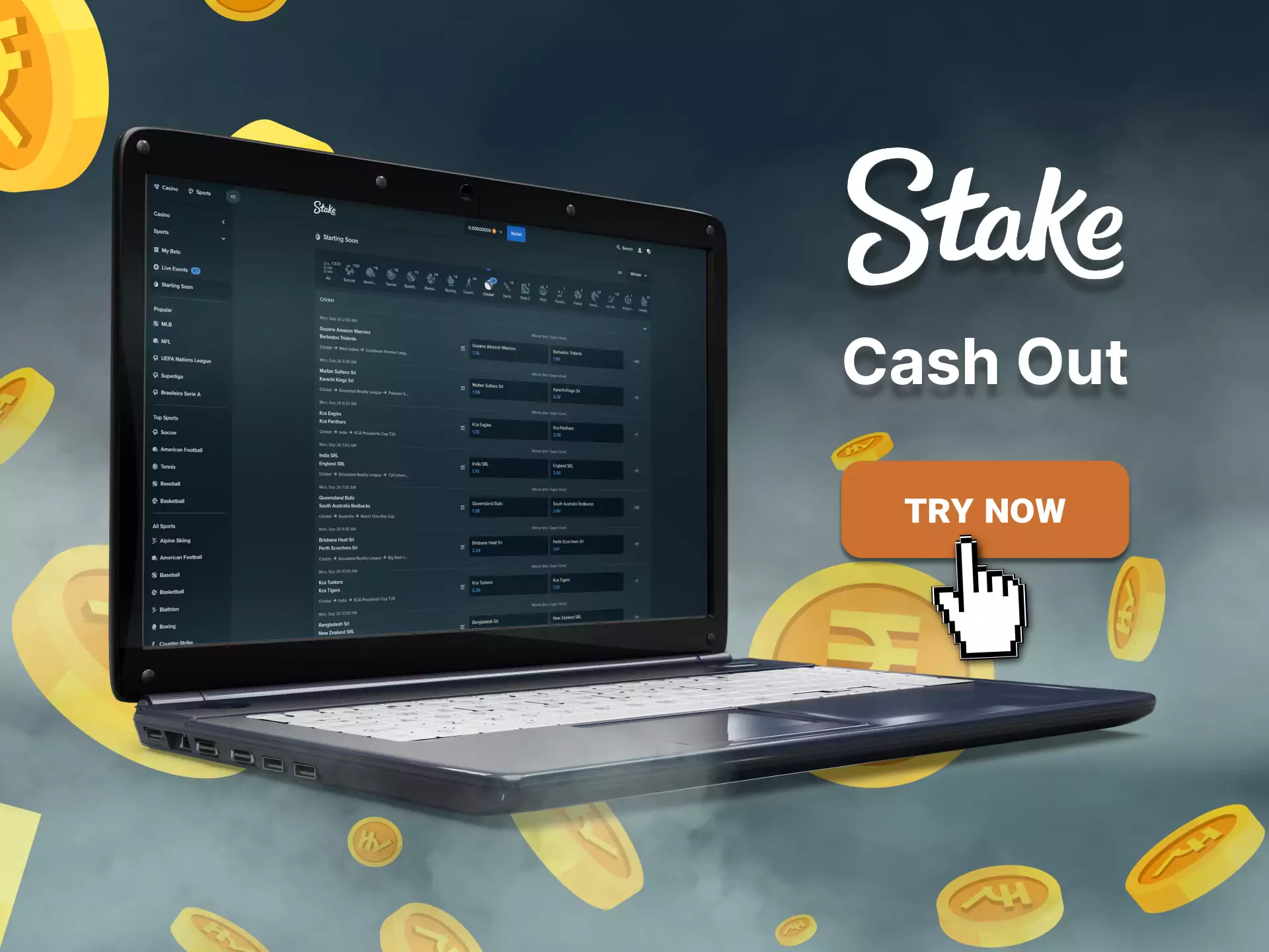 After you win on Stake, cash-out money with any relevant method.