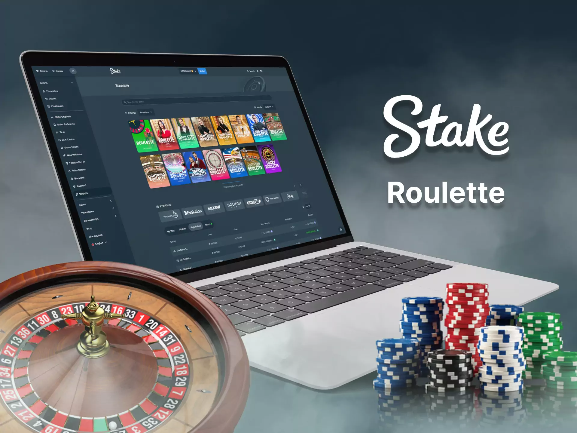 In the Stake Casino, you can play roulette.