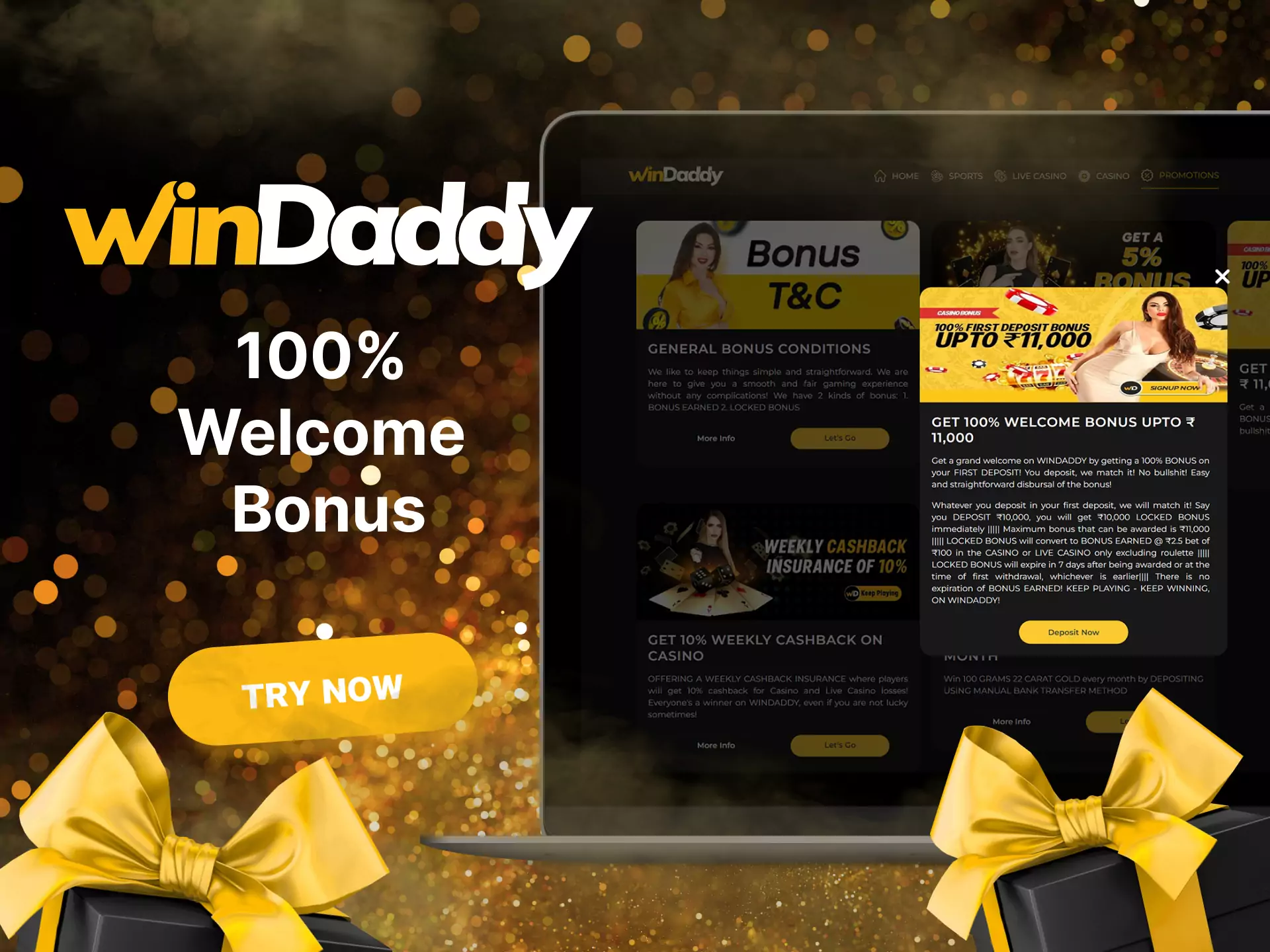Try 100% welcome bonus on the Windaddy platform.