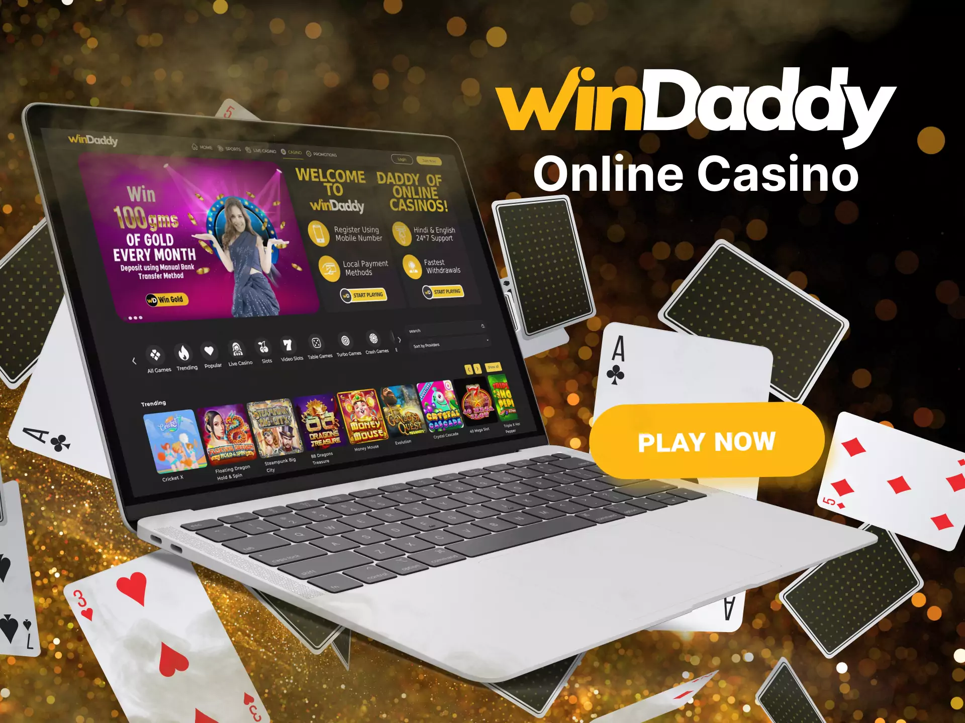 Windaddy offers many different online casino games.