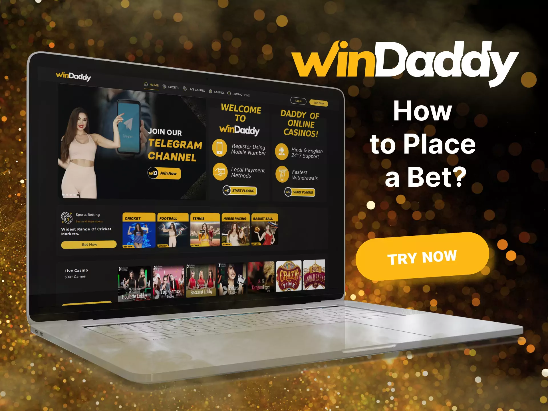 Use this instruction to place your bet on Windaddy.