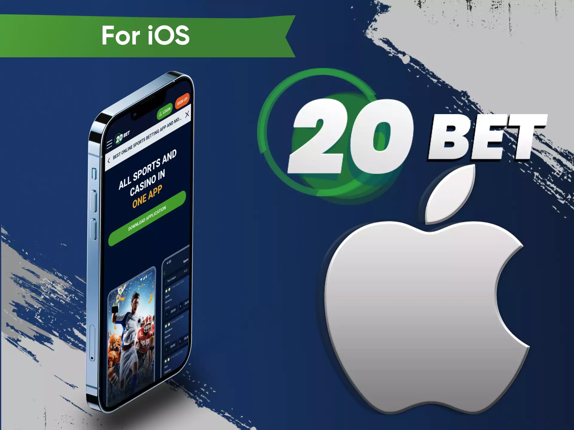 From iOS devices, use the mobile website of 20bet.