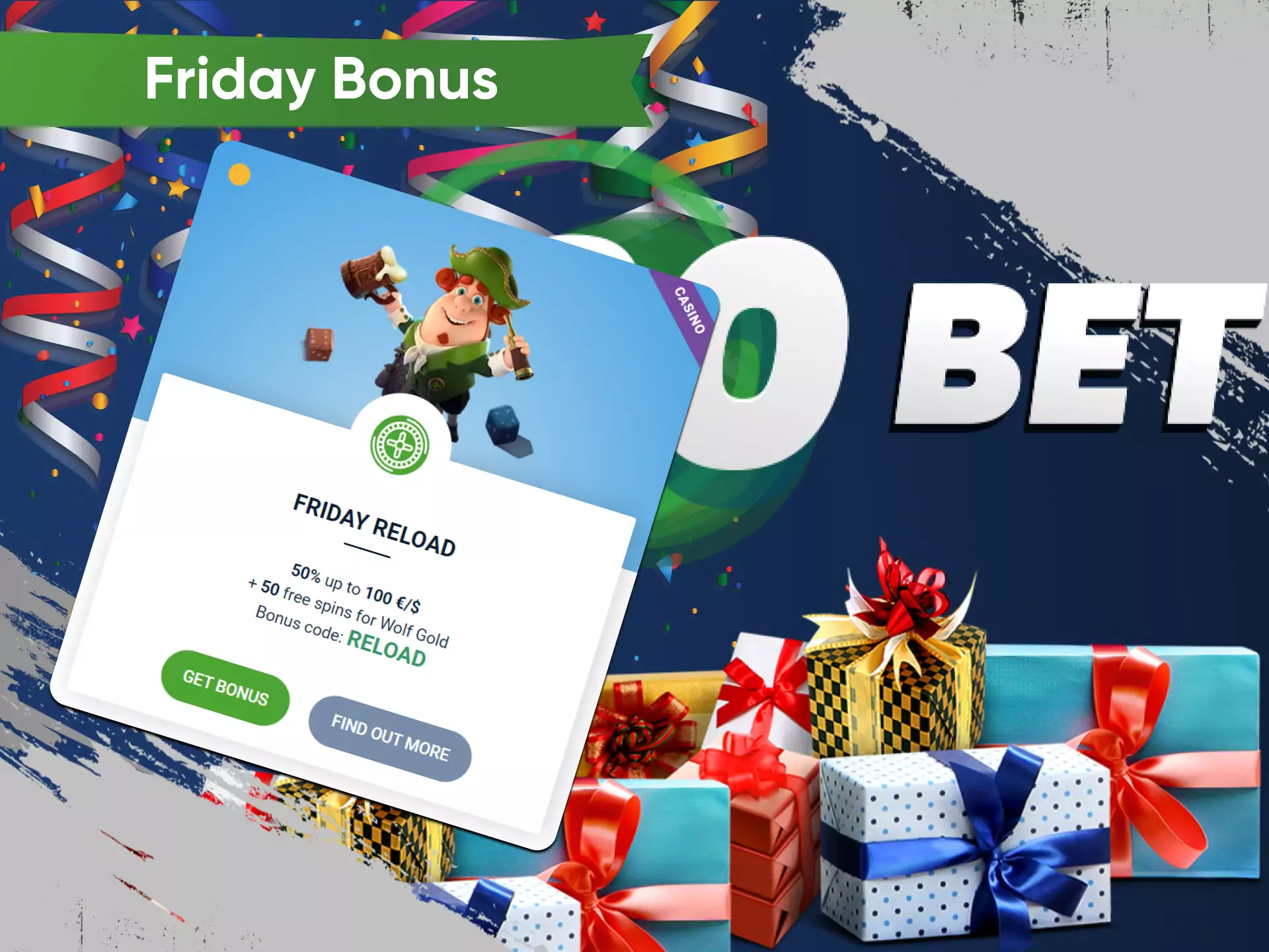 On Fridays, you can count on additional bonuses from 20bet.