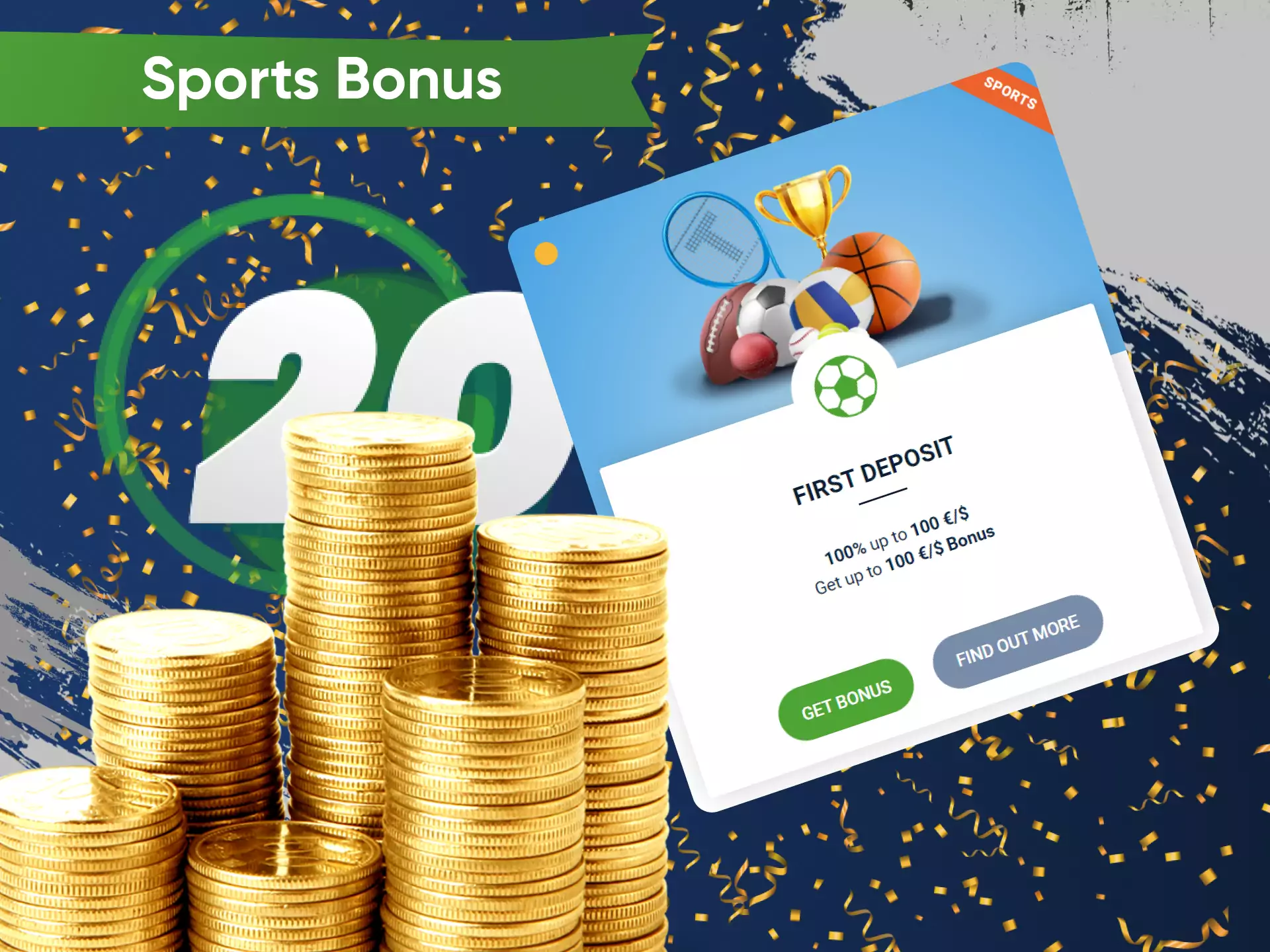 20bet gives a sports welcome bonus to every newcomer.