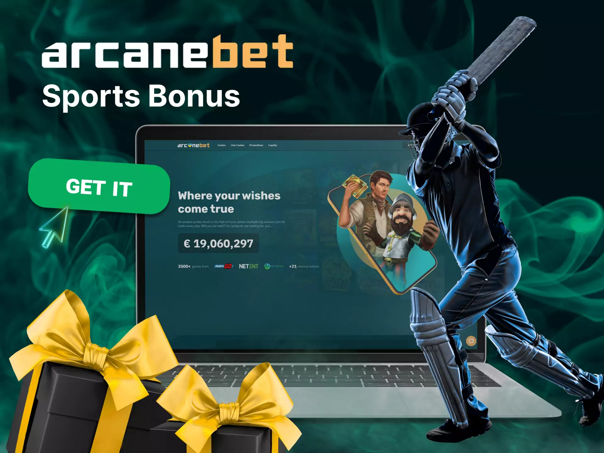 Try a special bonus for sports in Arcanebet.