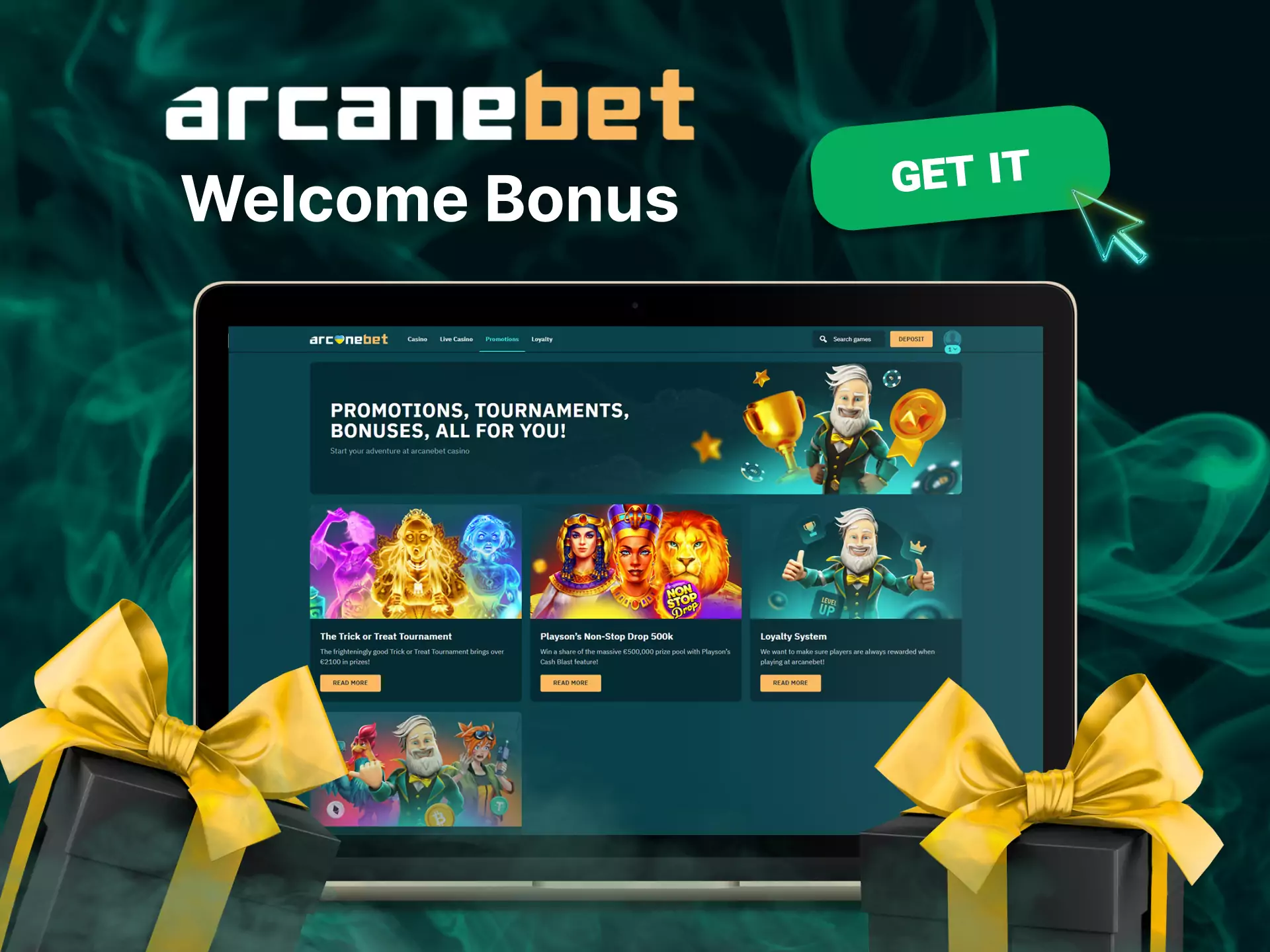 Get a special welcome bonus at Arcanebet Casino.