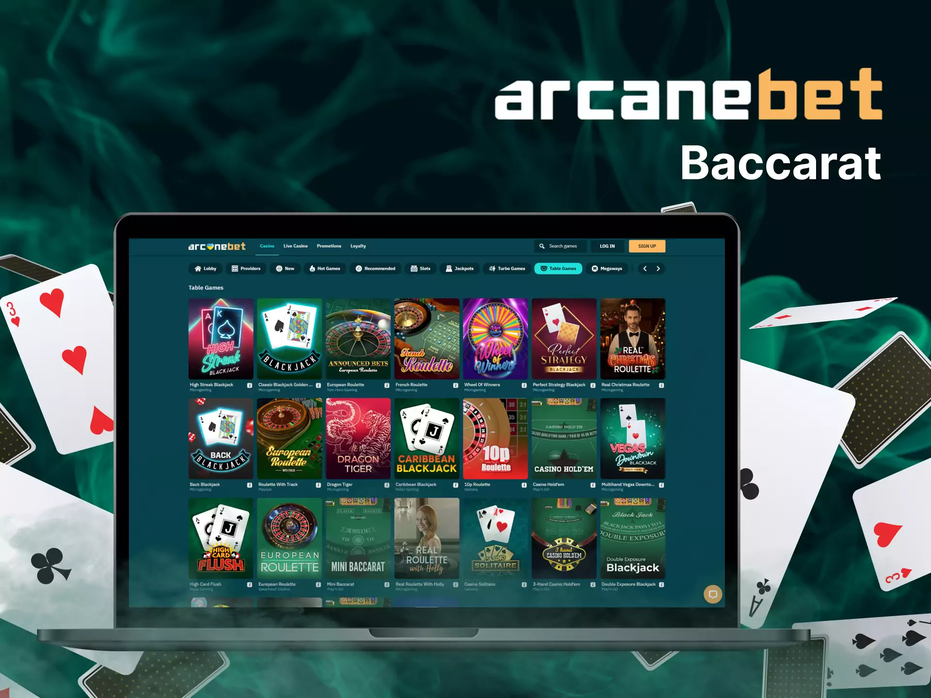 You can play baccarat at the Arcanebet casino.