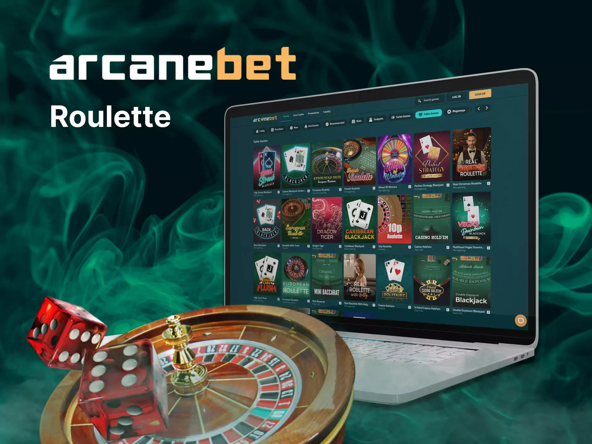 Place bets on roulette at the Arcanebet casino.