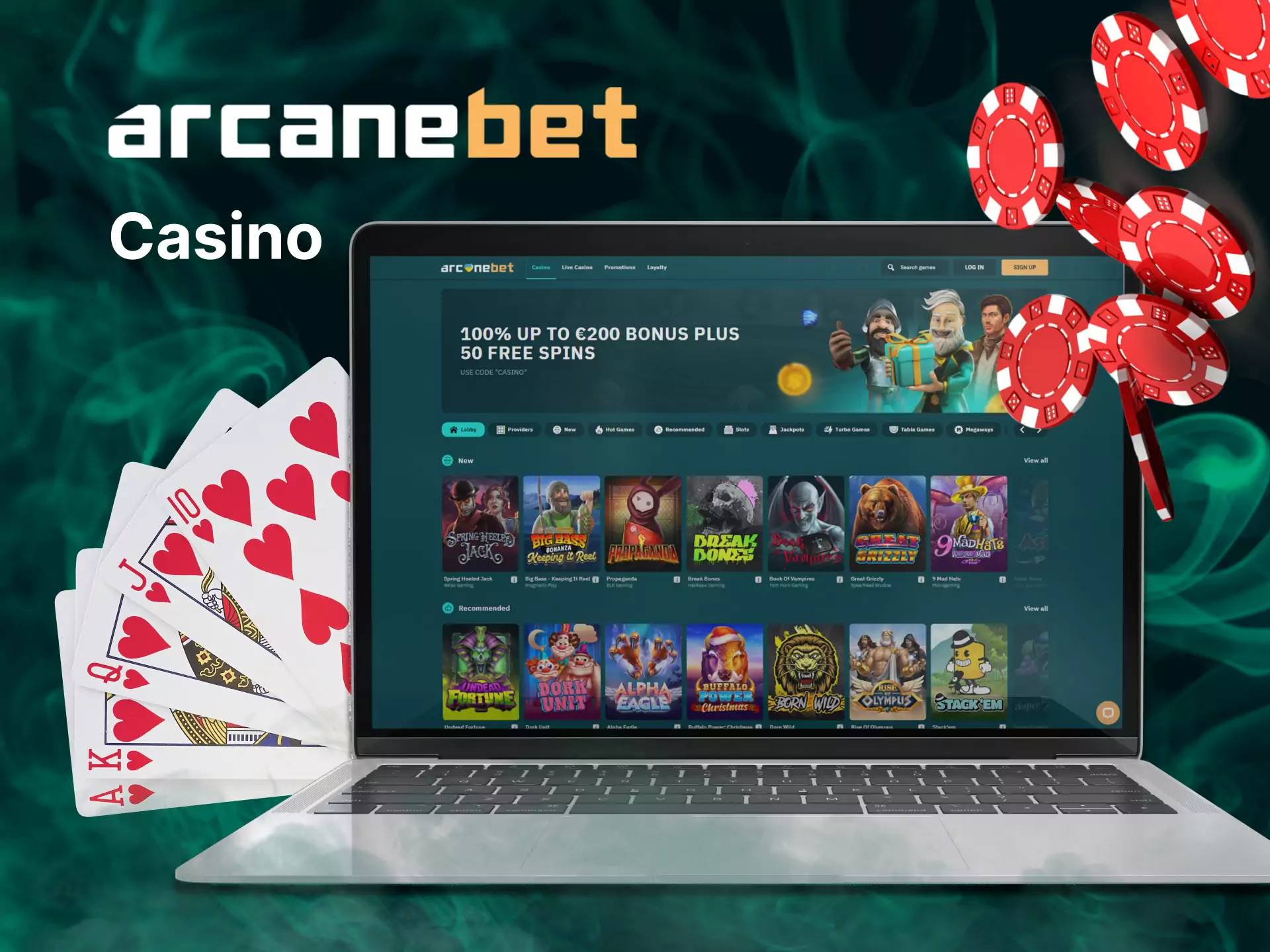 Try Arcanebet Casino, place bets and win.