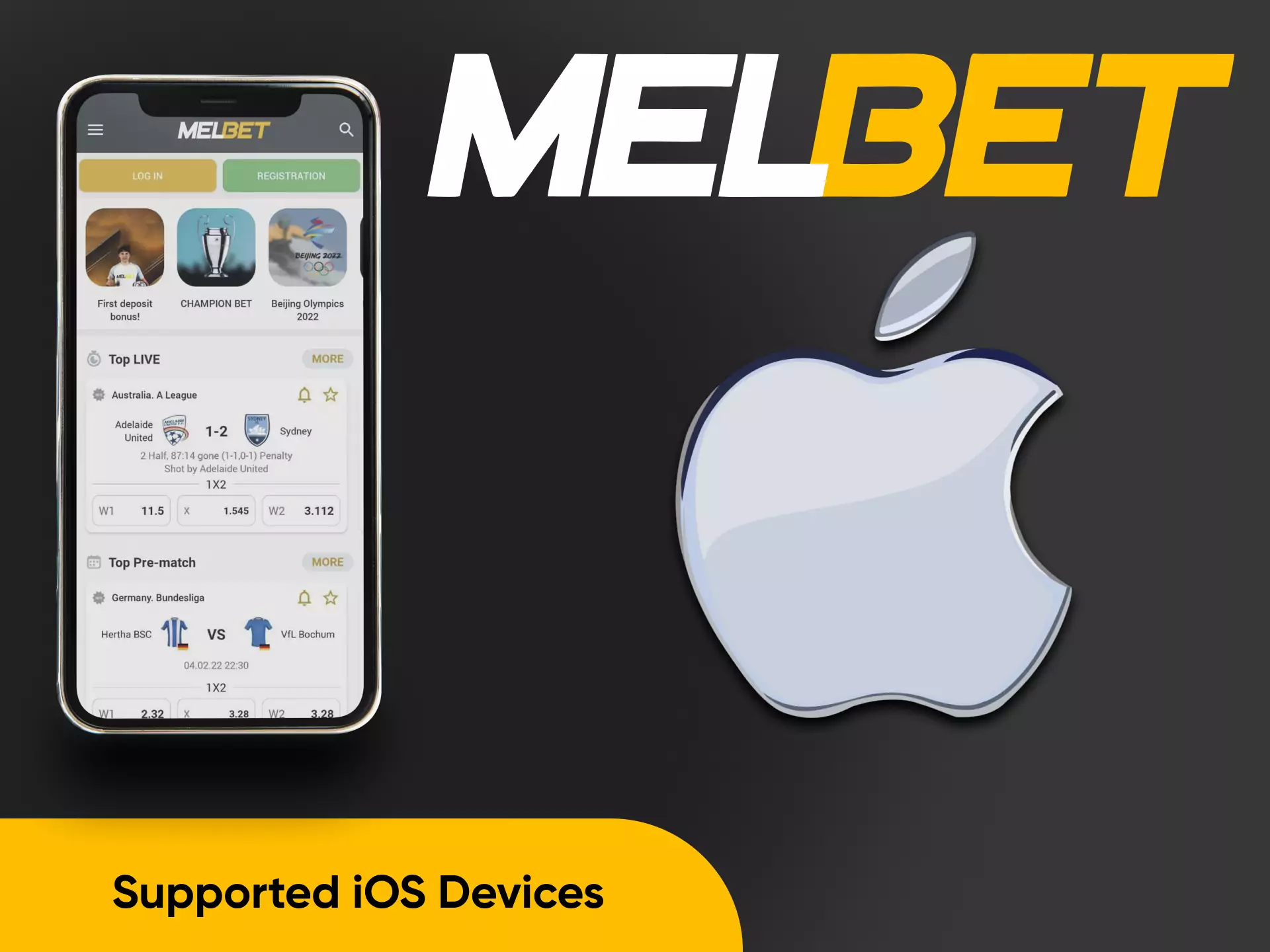 The Melbet app can be installed on any iOS device.