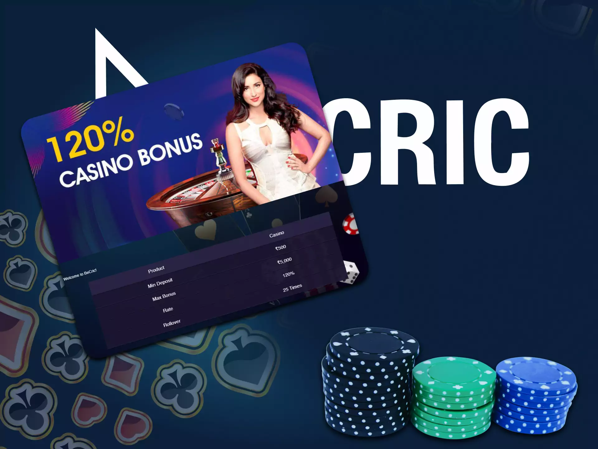 Users of Becric can also get a bonus on playing games in the casino section.