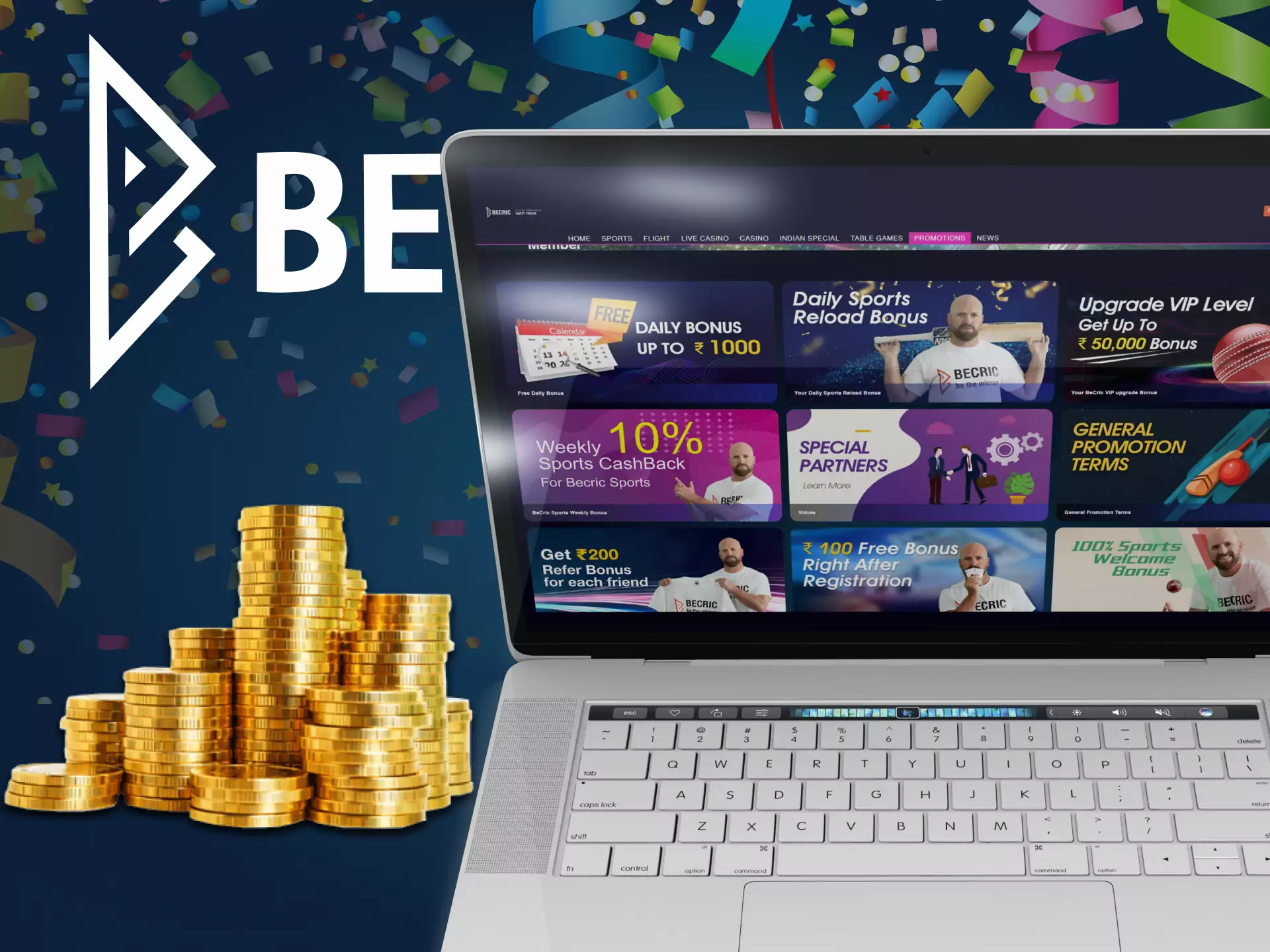 Use promo codes to increase your profit from betting on Becric.