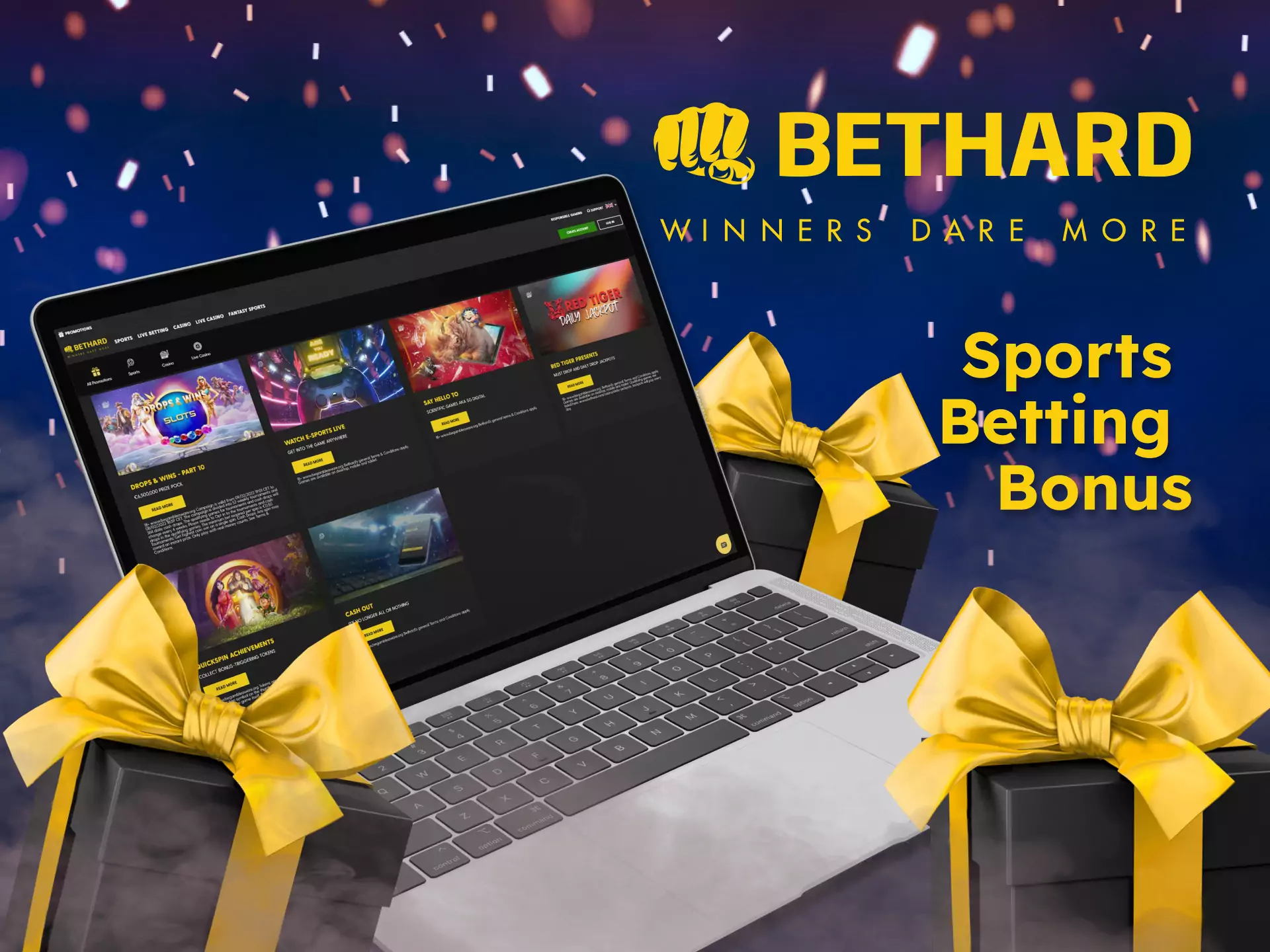 Bethard offers players to try a special bonus for sports betting.