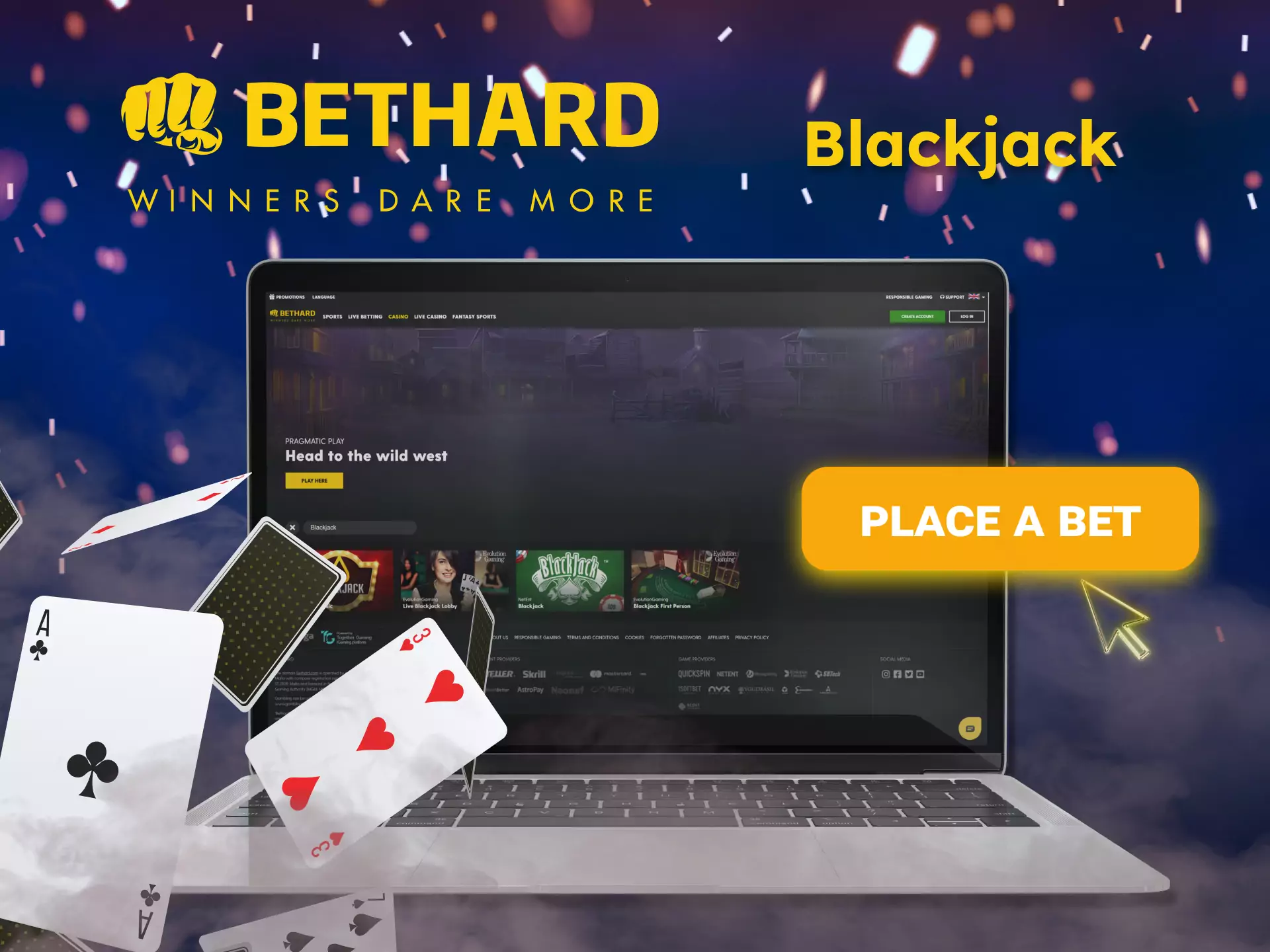 At the Bethard online casino, you can play blackjack besides other card games.