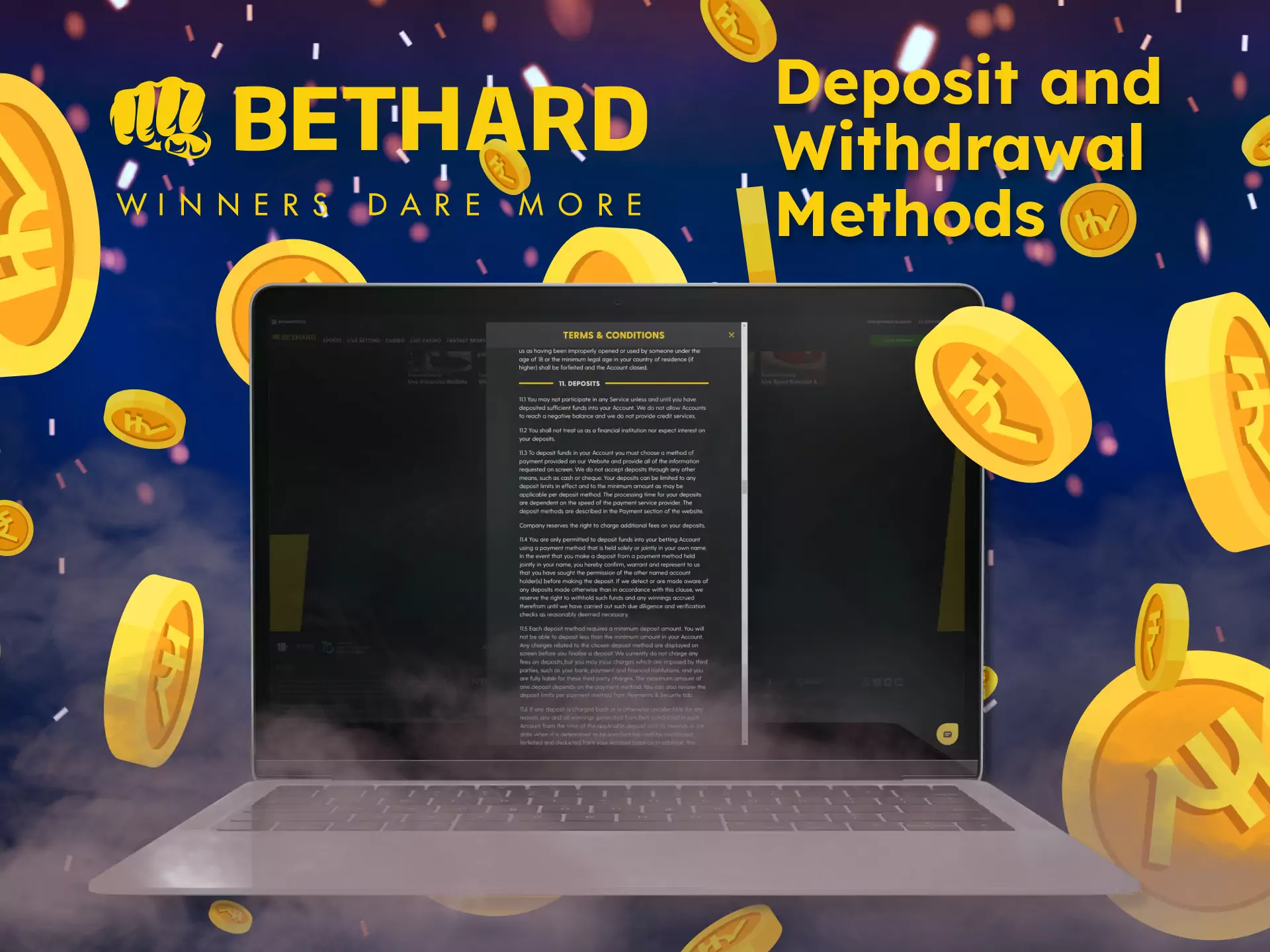 Learn how to deposit and withdraw money from your Bethard account.