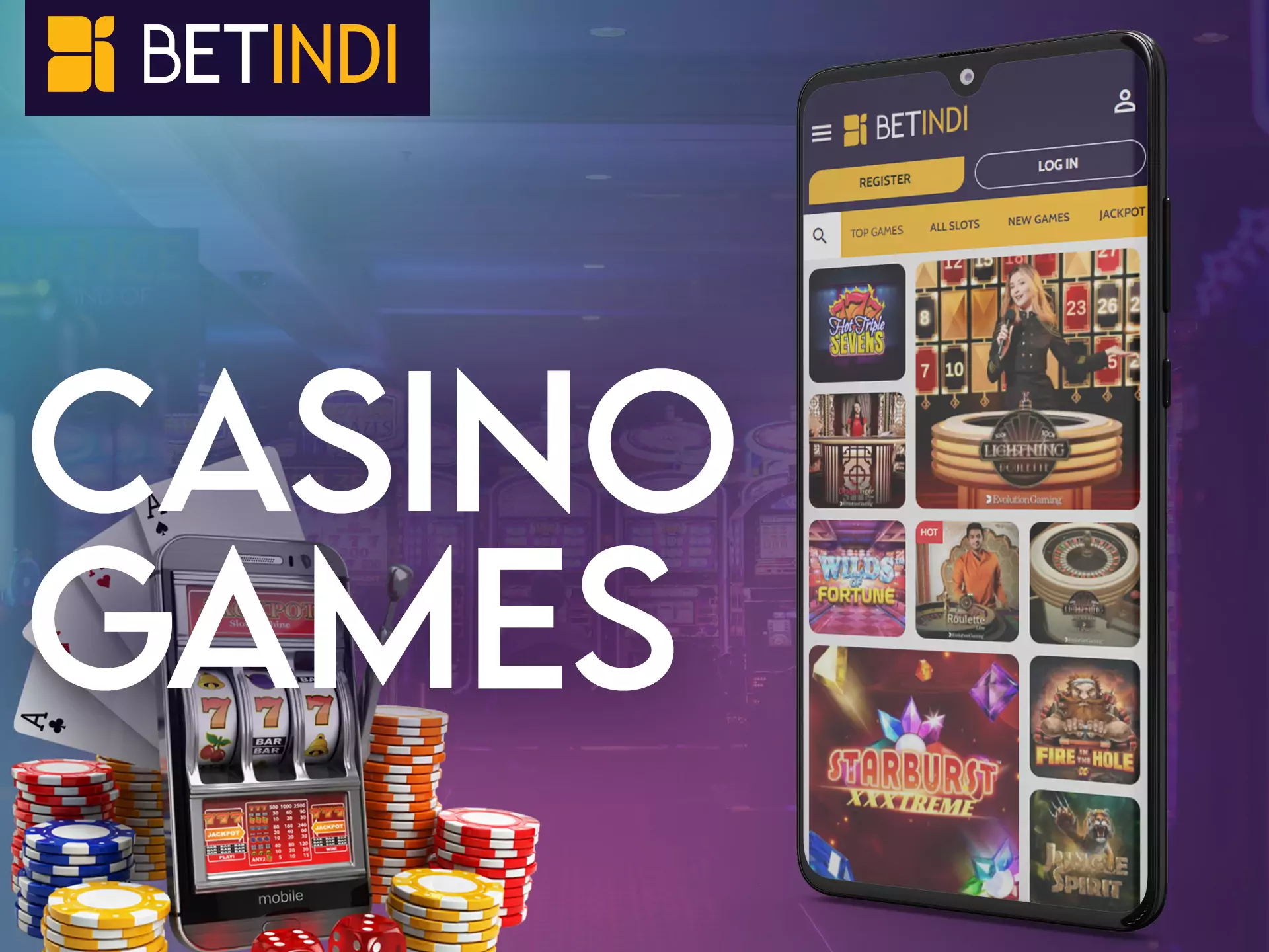 Find your favorite game from the big list of Betindi Casinos.