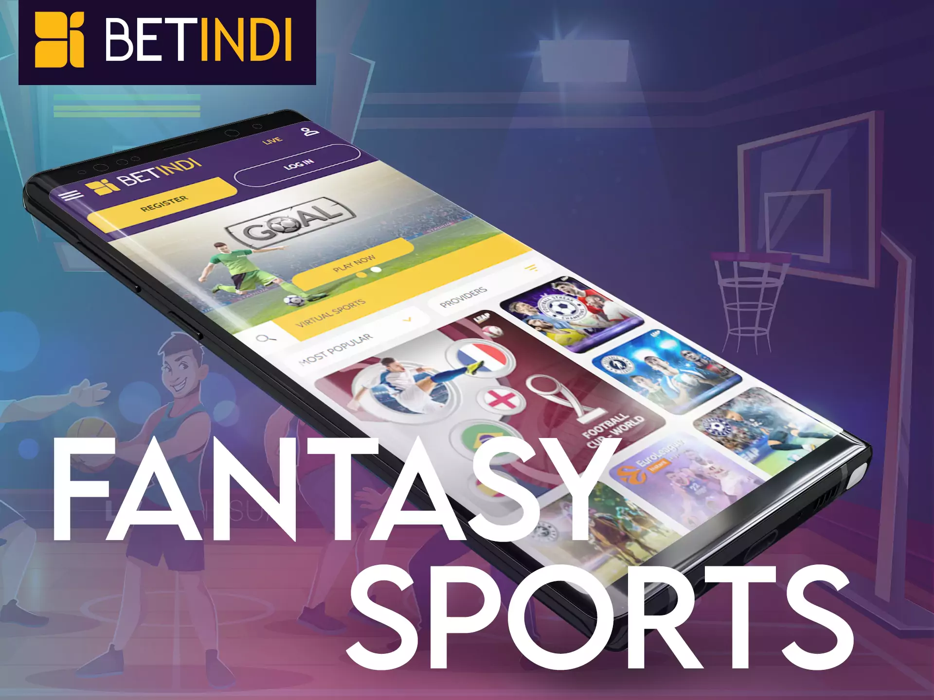 Choose the playing conditions for athletes and teams and place bets on fantasy sports on Betindi.