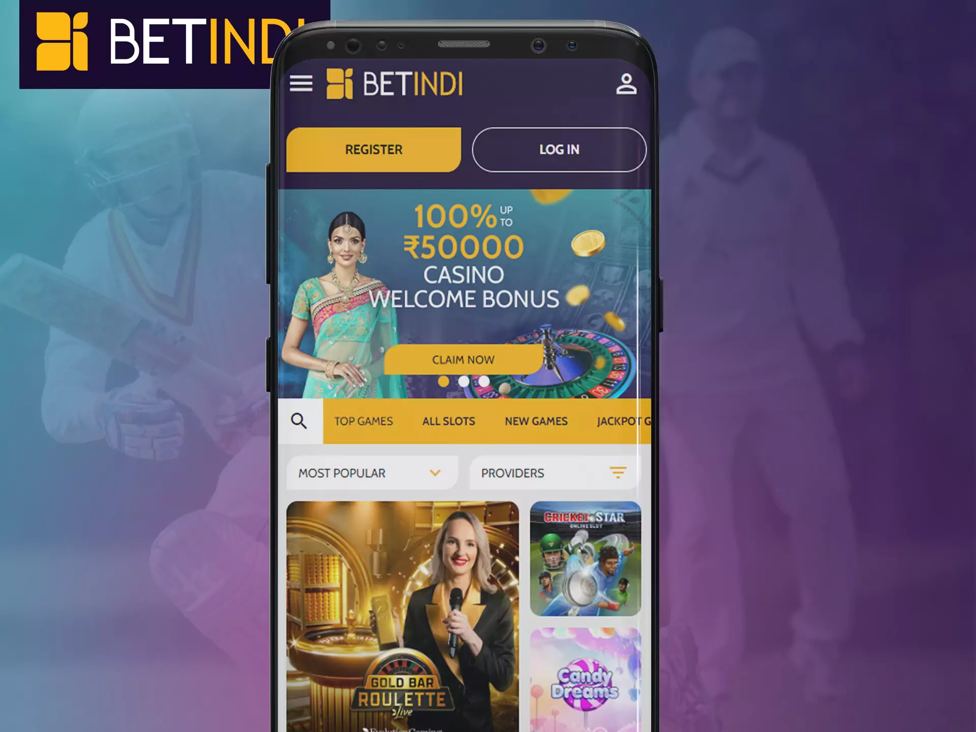 The mobile website of Betindi allows you to place bets and play anytime and anywhere.