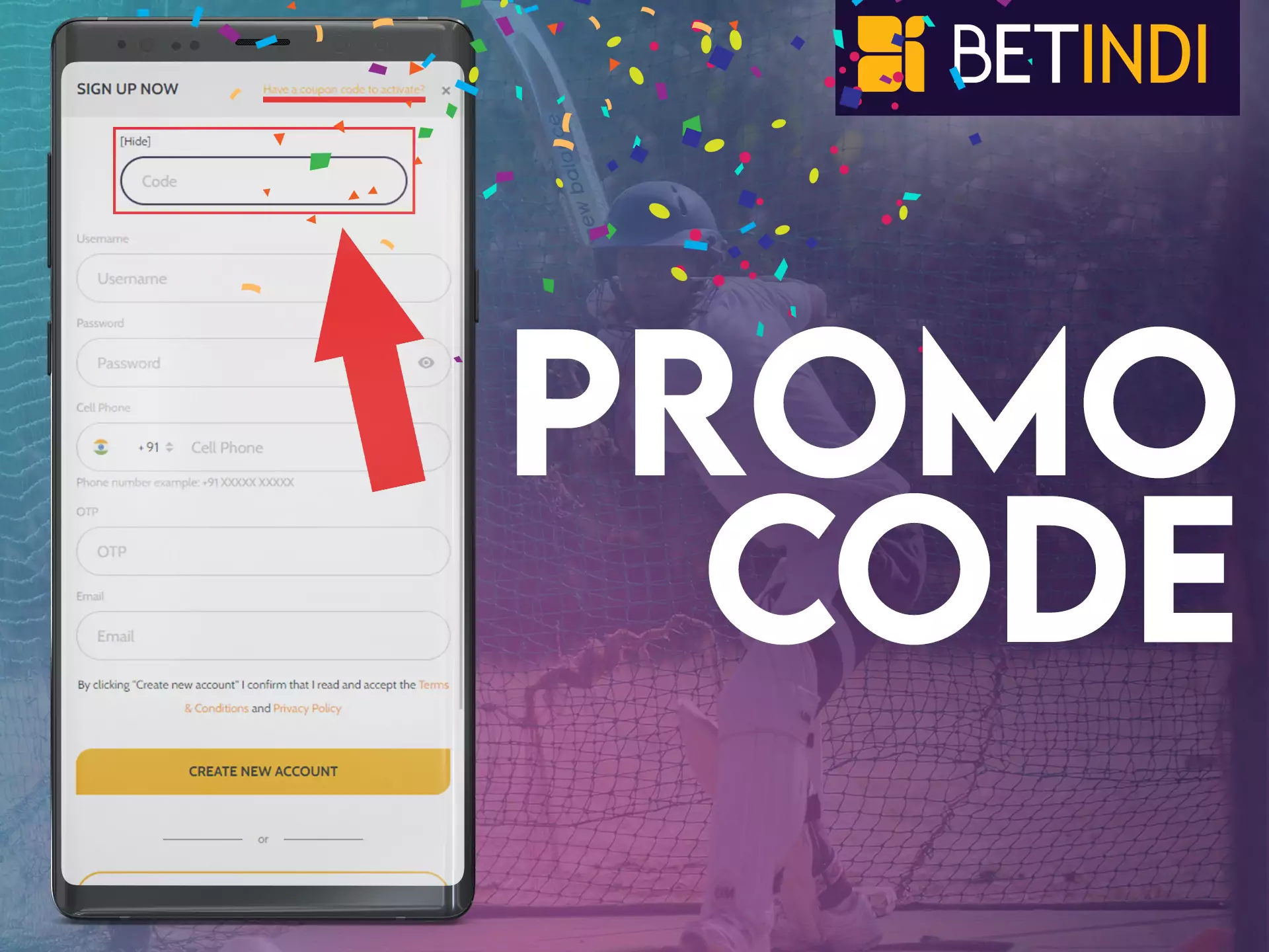 Use a special promo code Betindi and get bonuses.