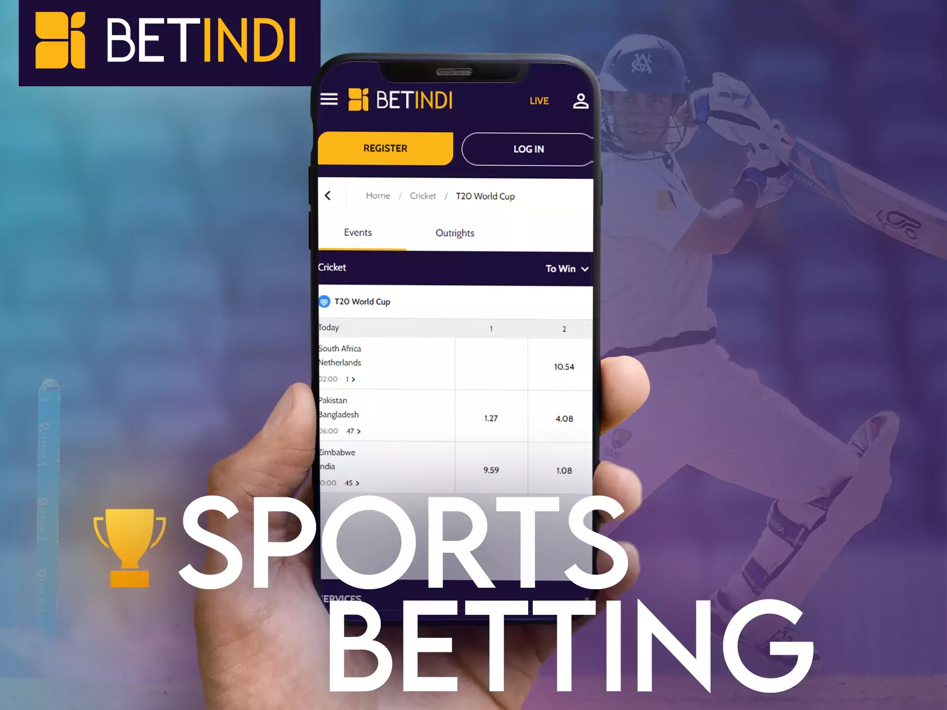 Place bets and support your favorite teams of any sport on Betindi.