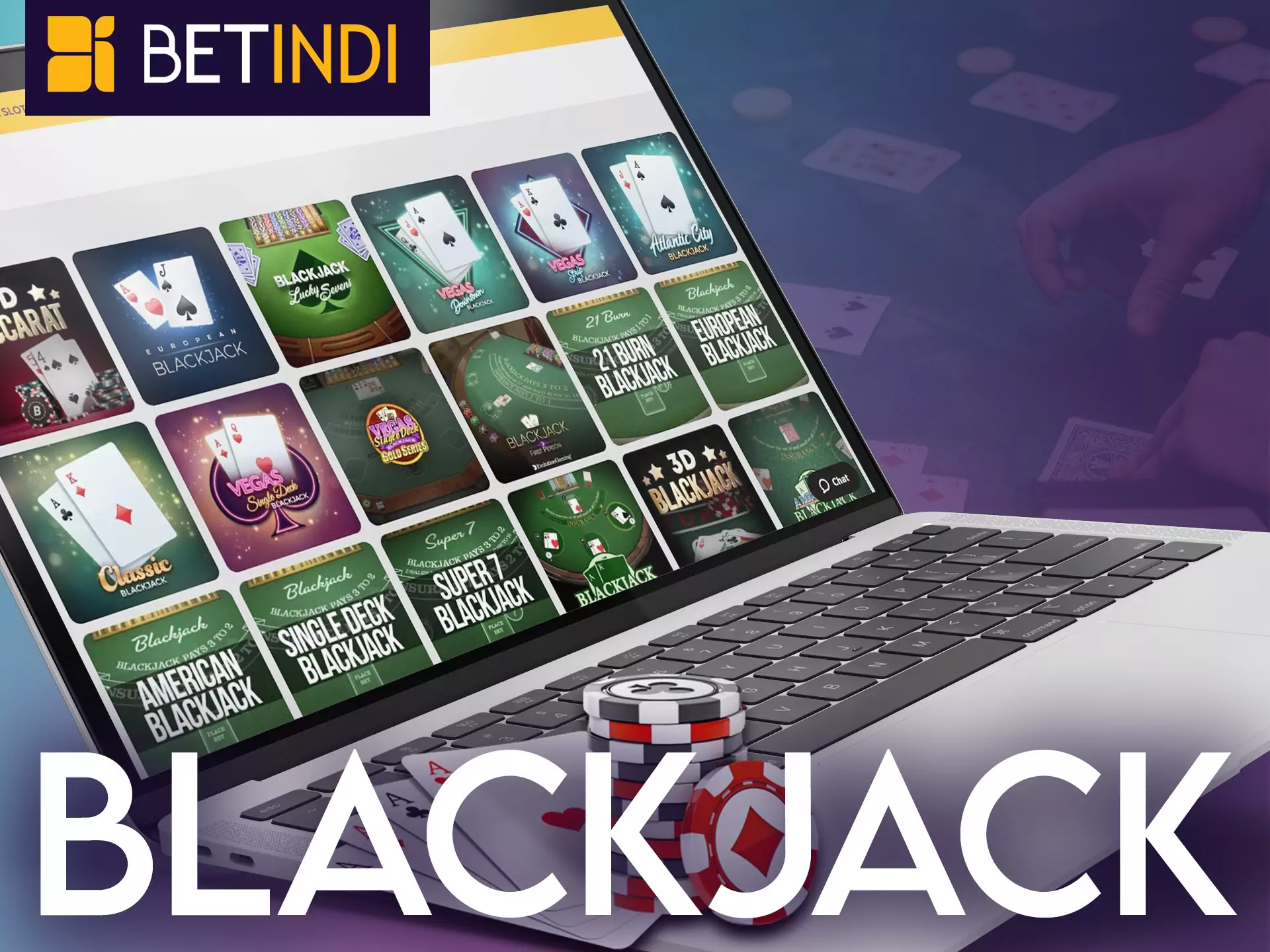 Play blackjack at Betindi Casino.