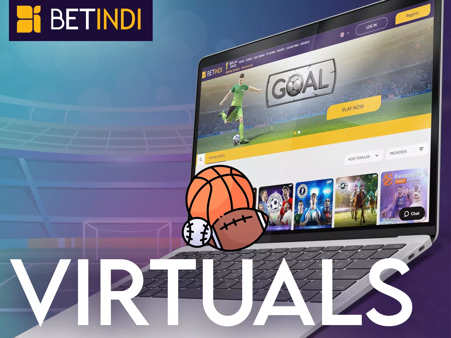 Betindi offers betting on virtual sports.