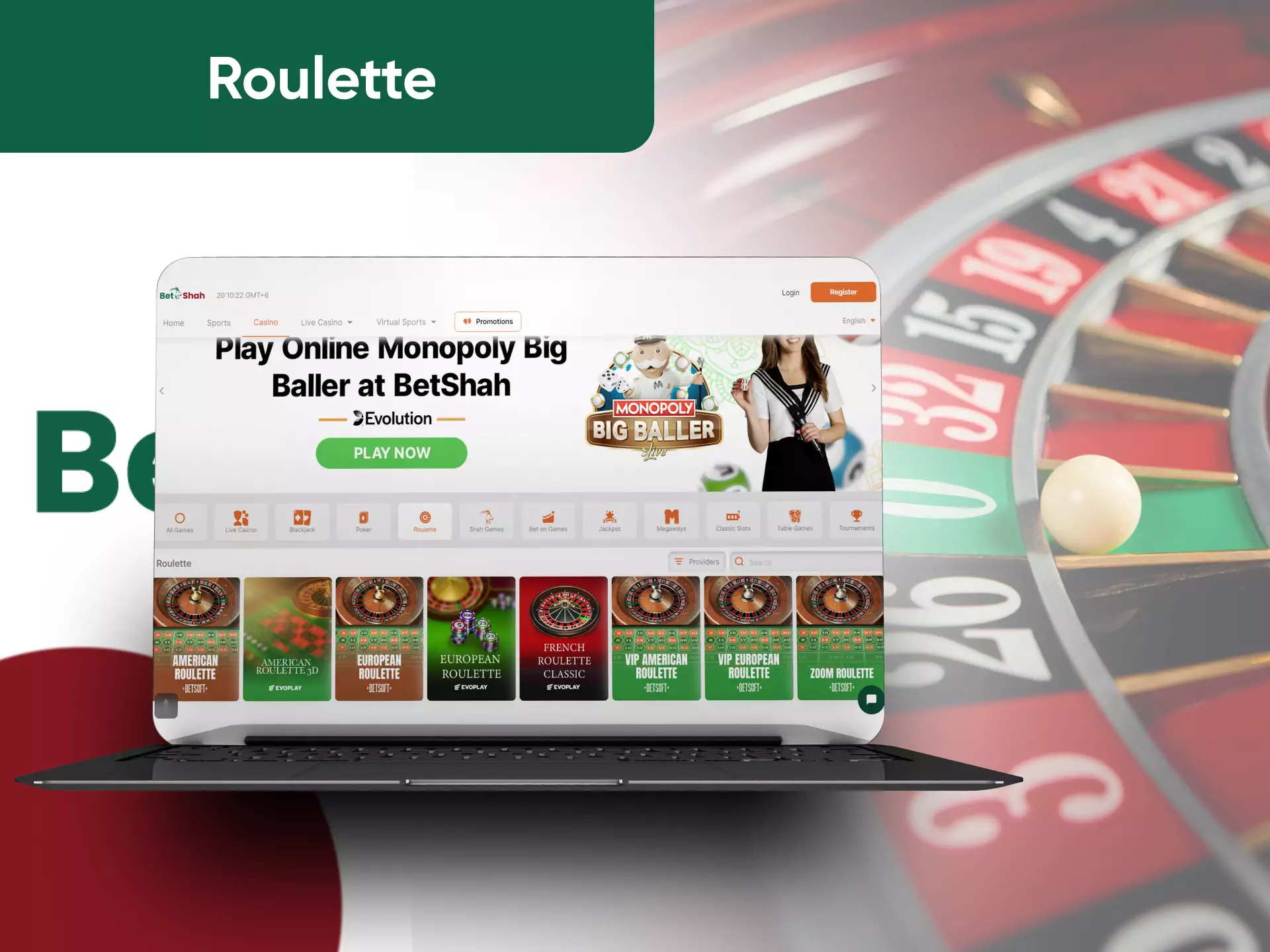 On Betshah, you can play different types of online roulette.