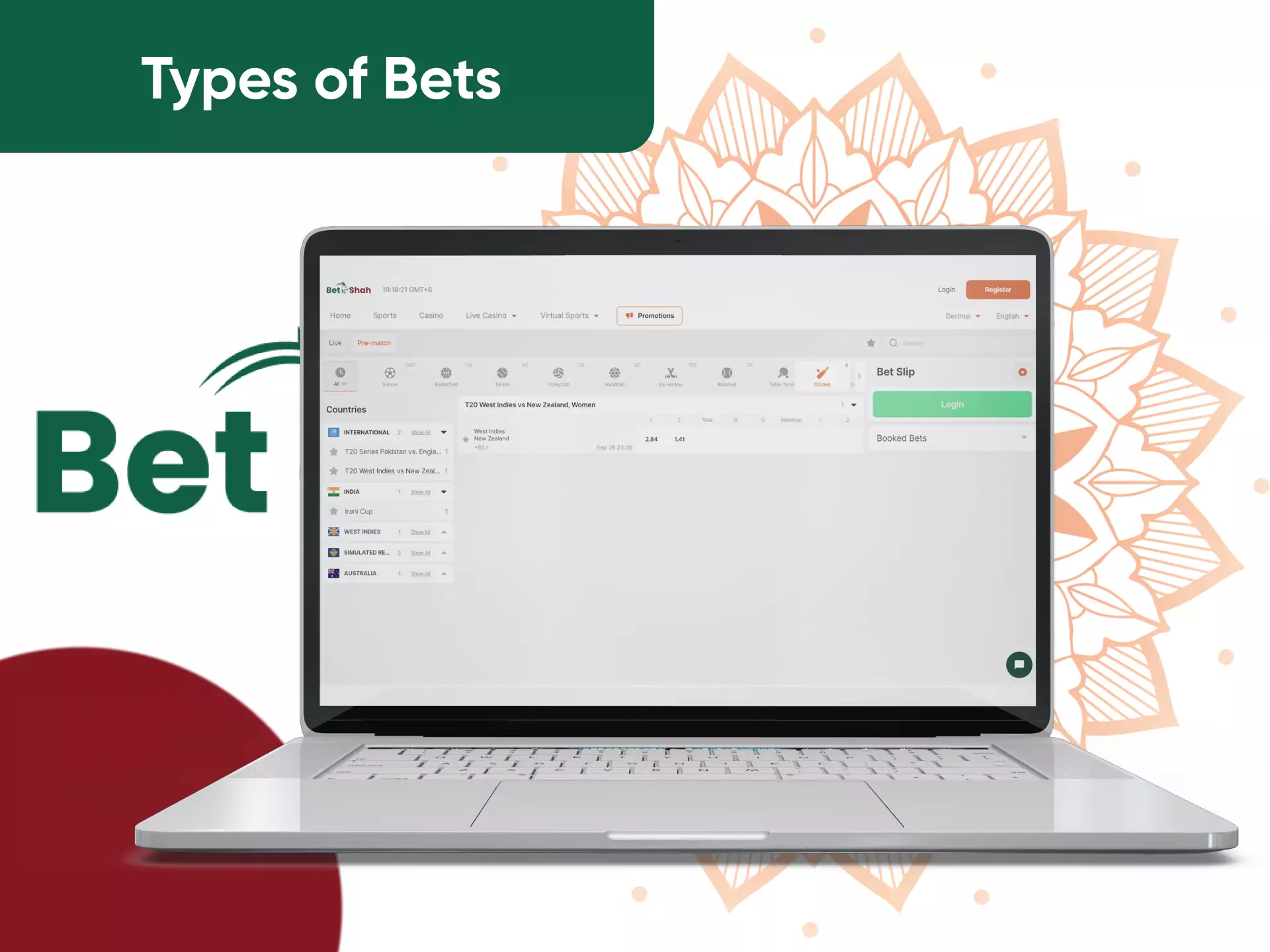 There are many types of bets you can place on Betshah.