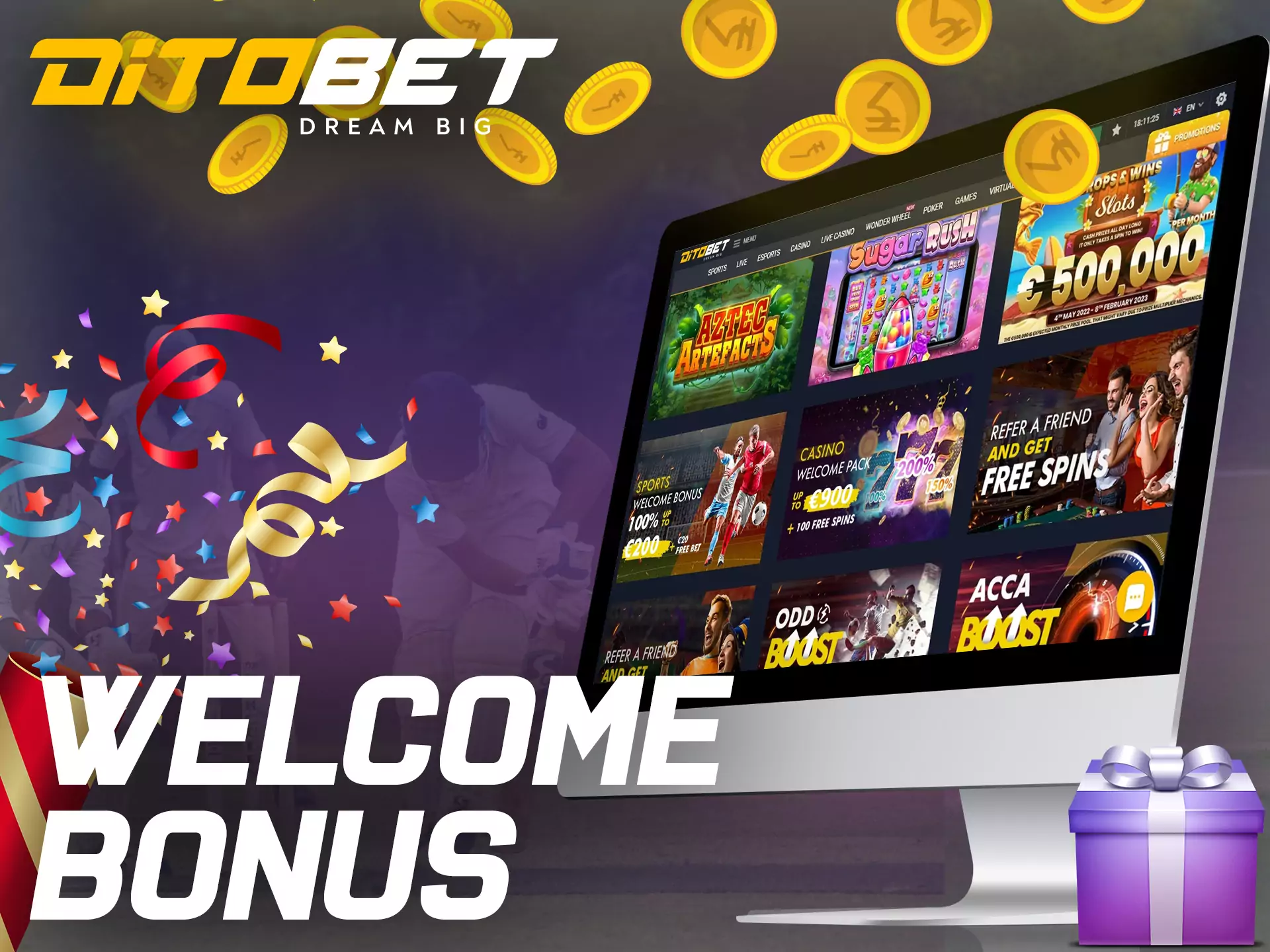 Ditobet offers players a special welcome bonus.