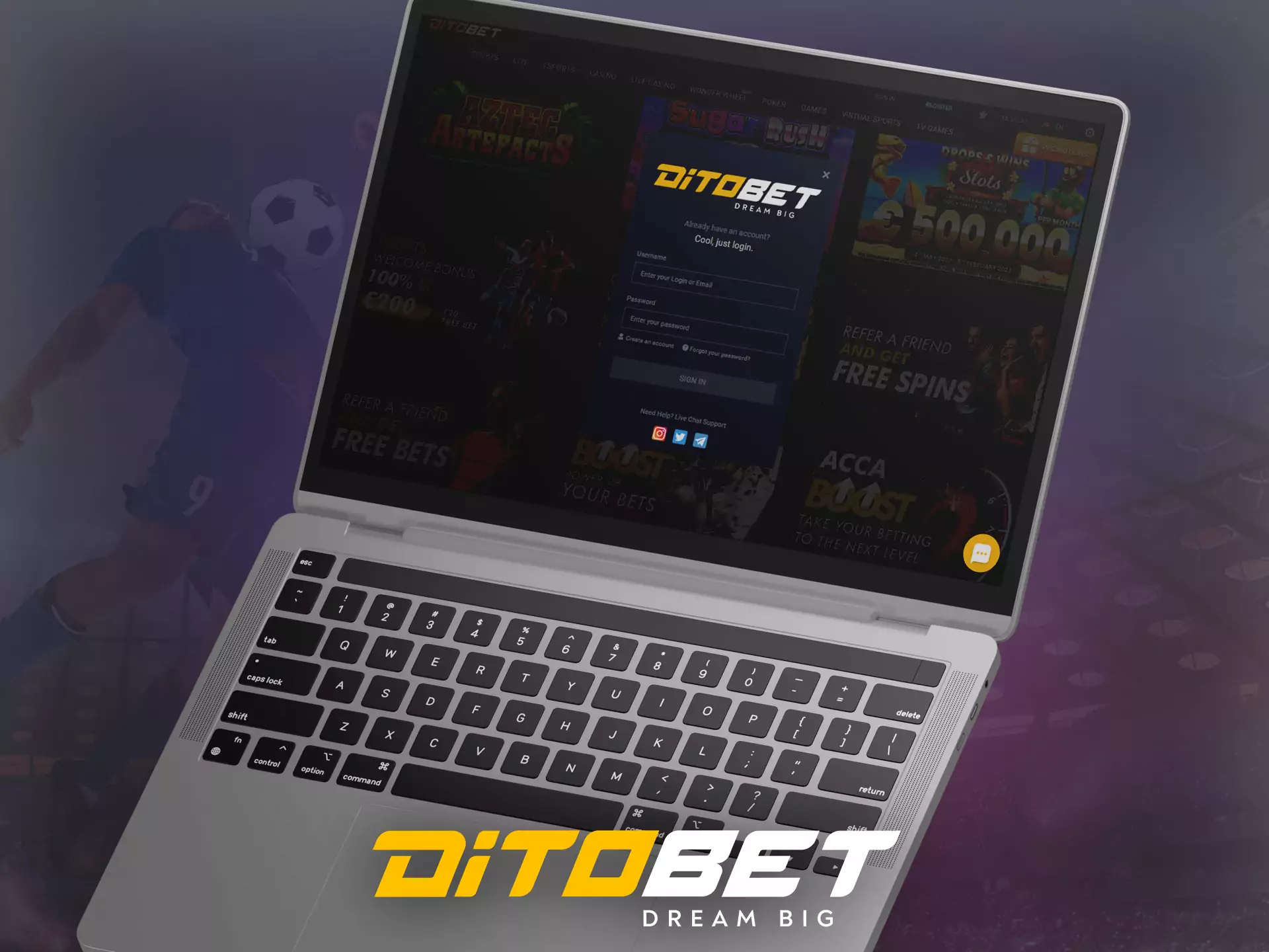 Log in to your Ditobet account to take full advantage.