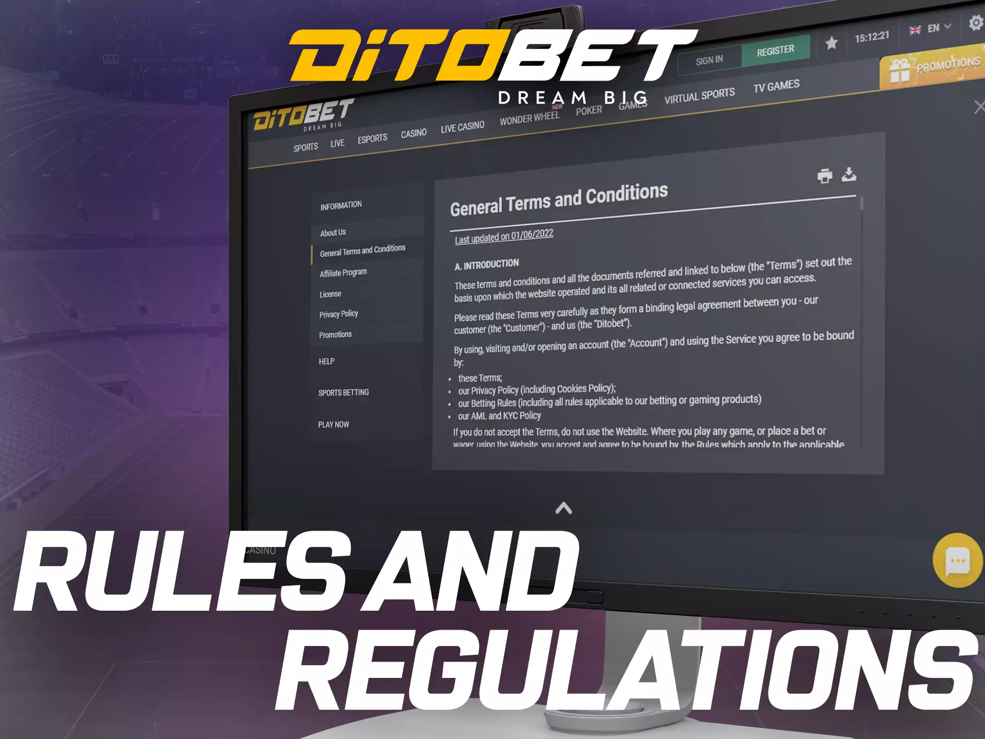 Read the Ditobet rules to better use all the advantages of the service.