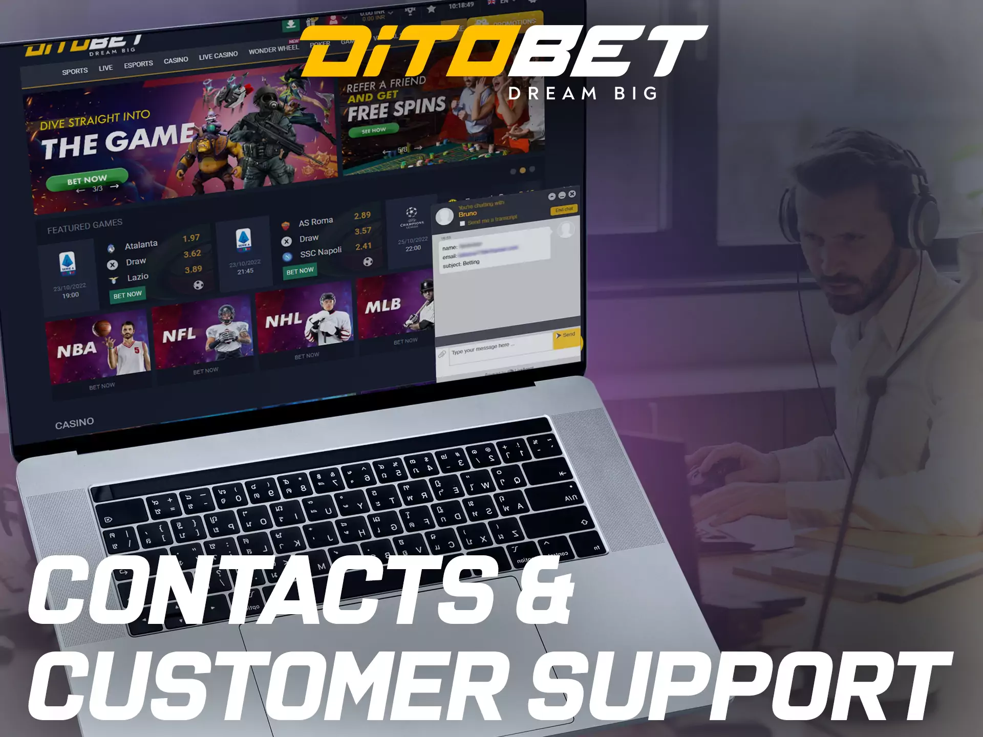 Ditobet support is ready to help with any of your questions