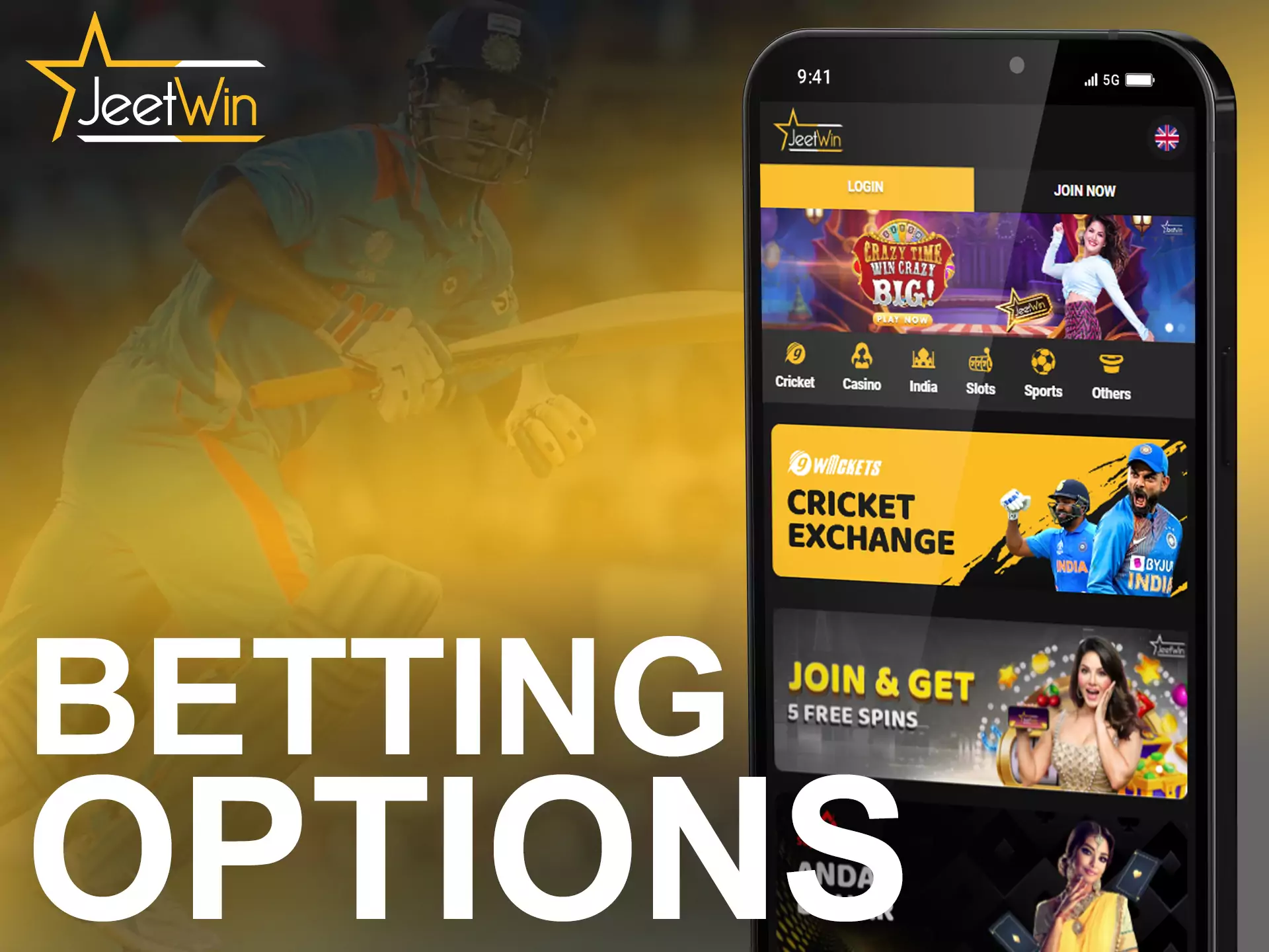 Find out about all JeetWin betting options.