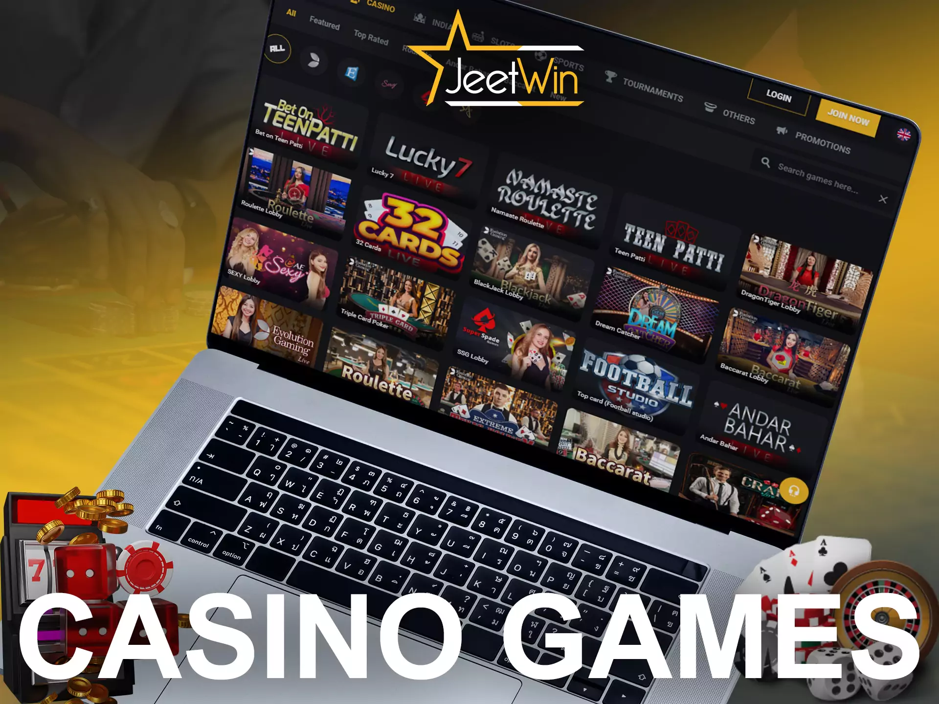 Play different games at JeetWin Casino.