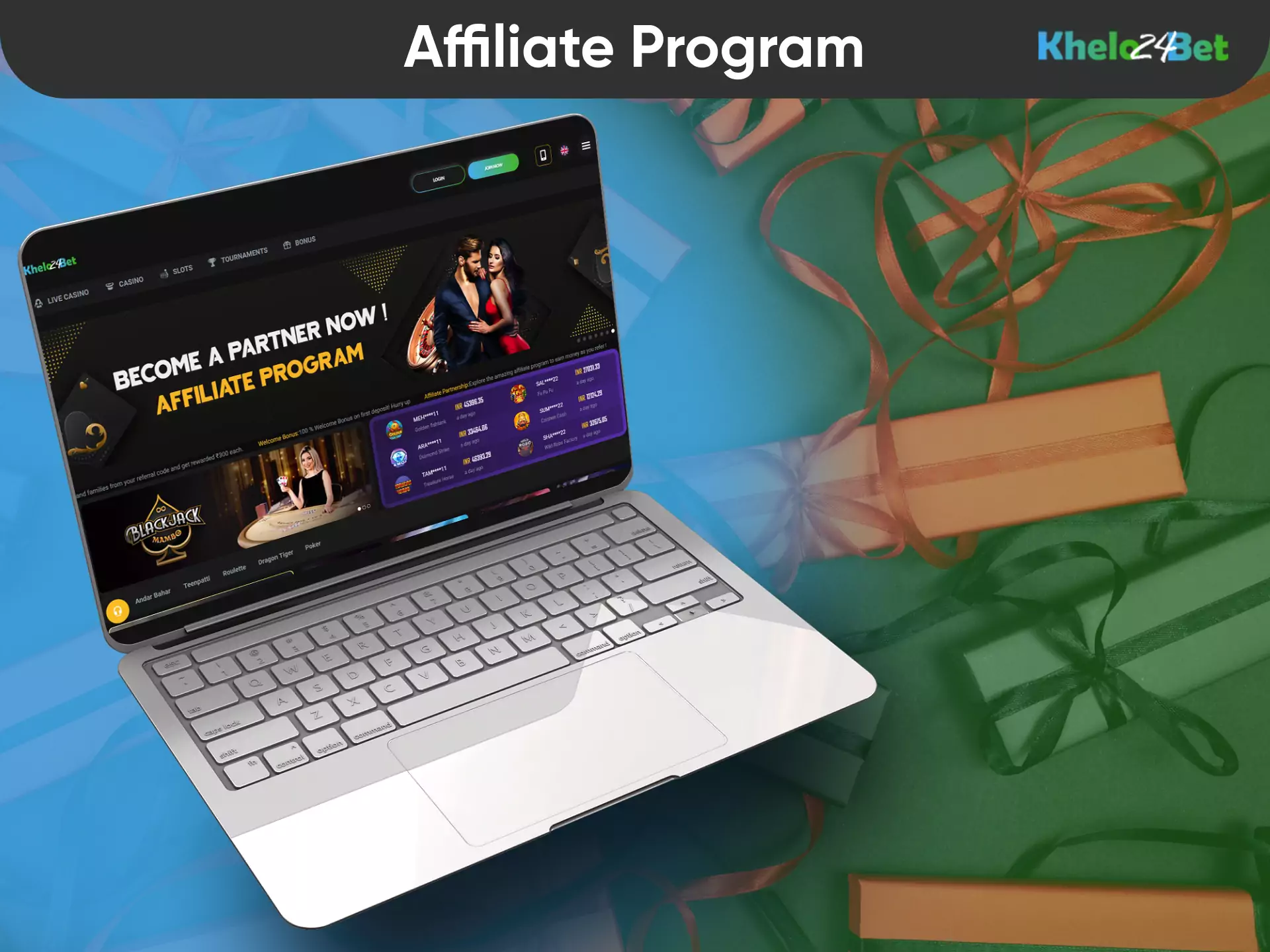 Learn more about the Khelo24bet affiliate program to get bonuses for inviting friends.